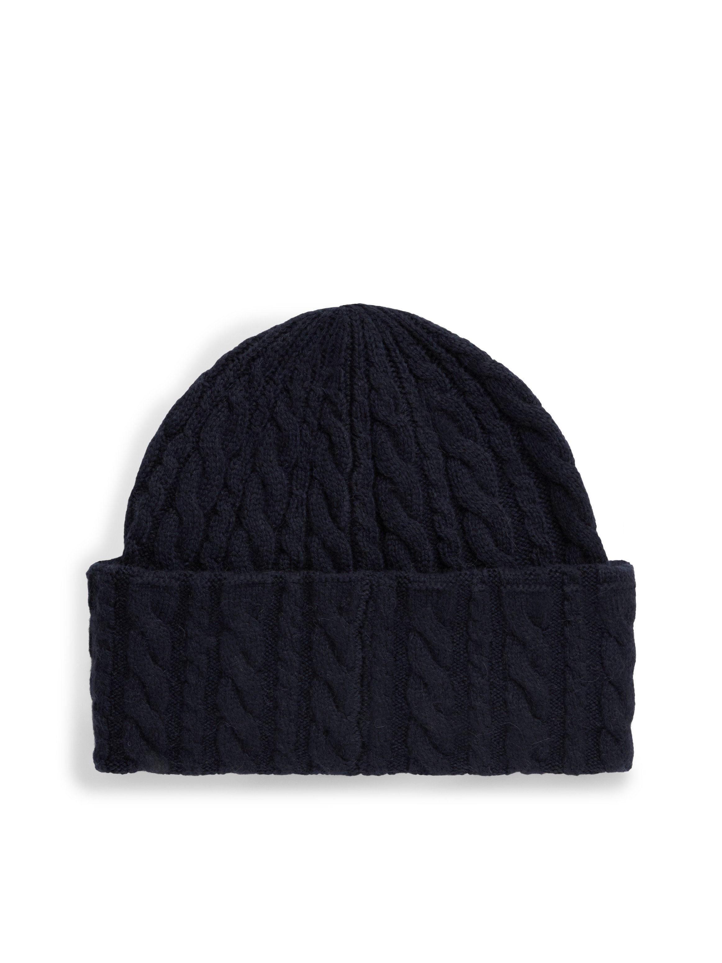 Tommy Hilfiger Beanie ENAMEL FLAG CABLE mit Alpakawolle und Zopfmuster – Bild 3 von 4