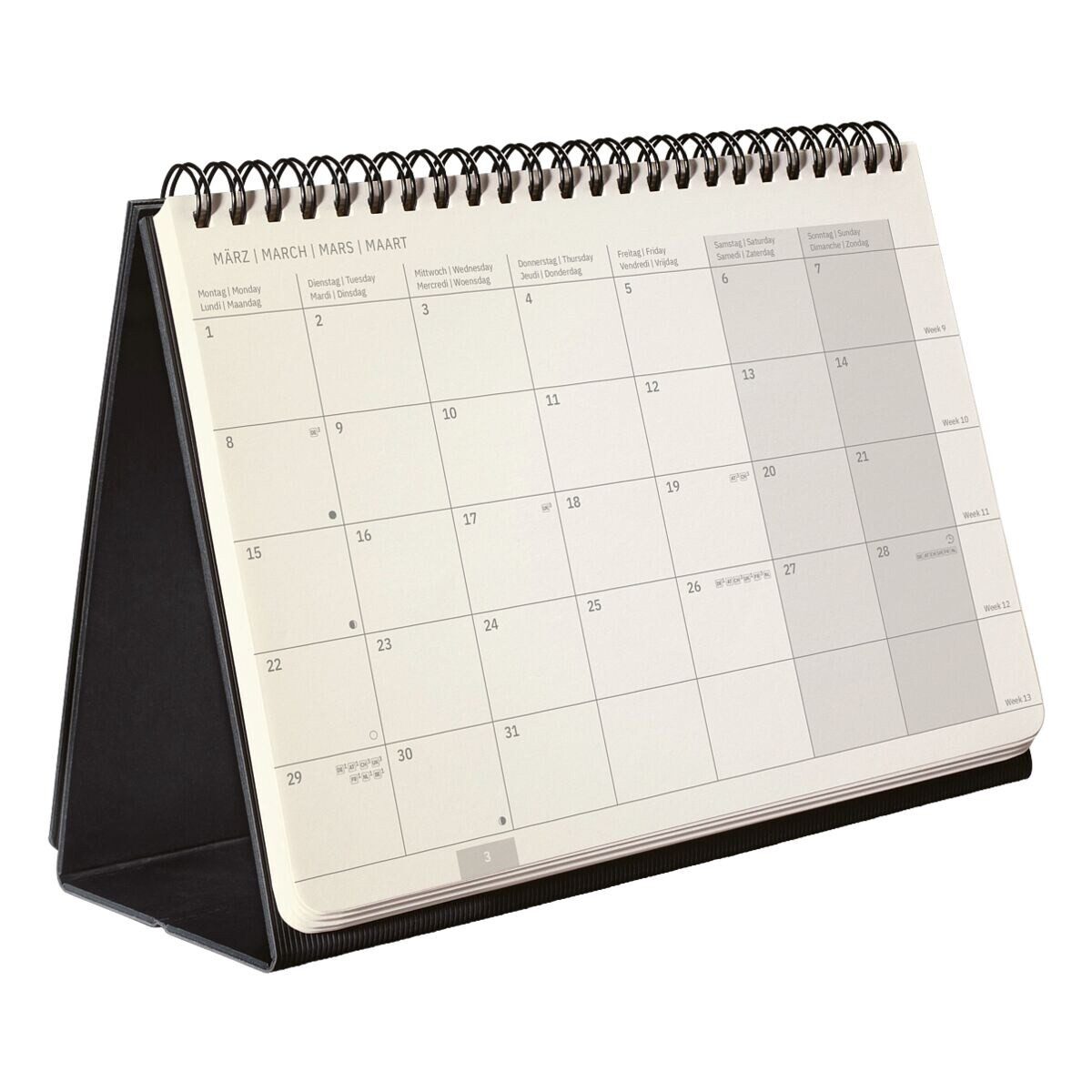 Sigel Tischkalender Conceptum 2027 A5 quer, 2 Seiten = unten Monat / oben Notizseite