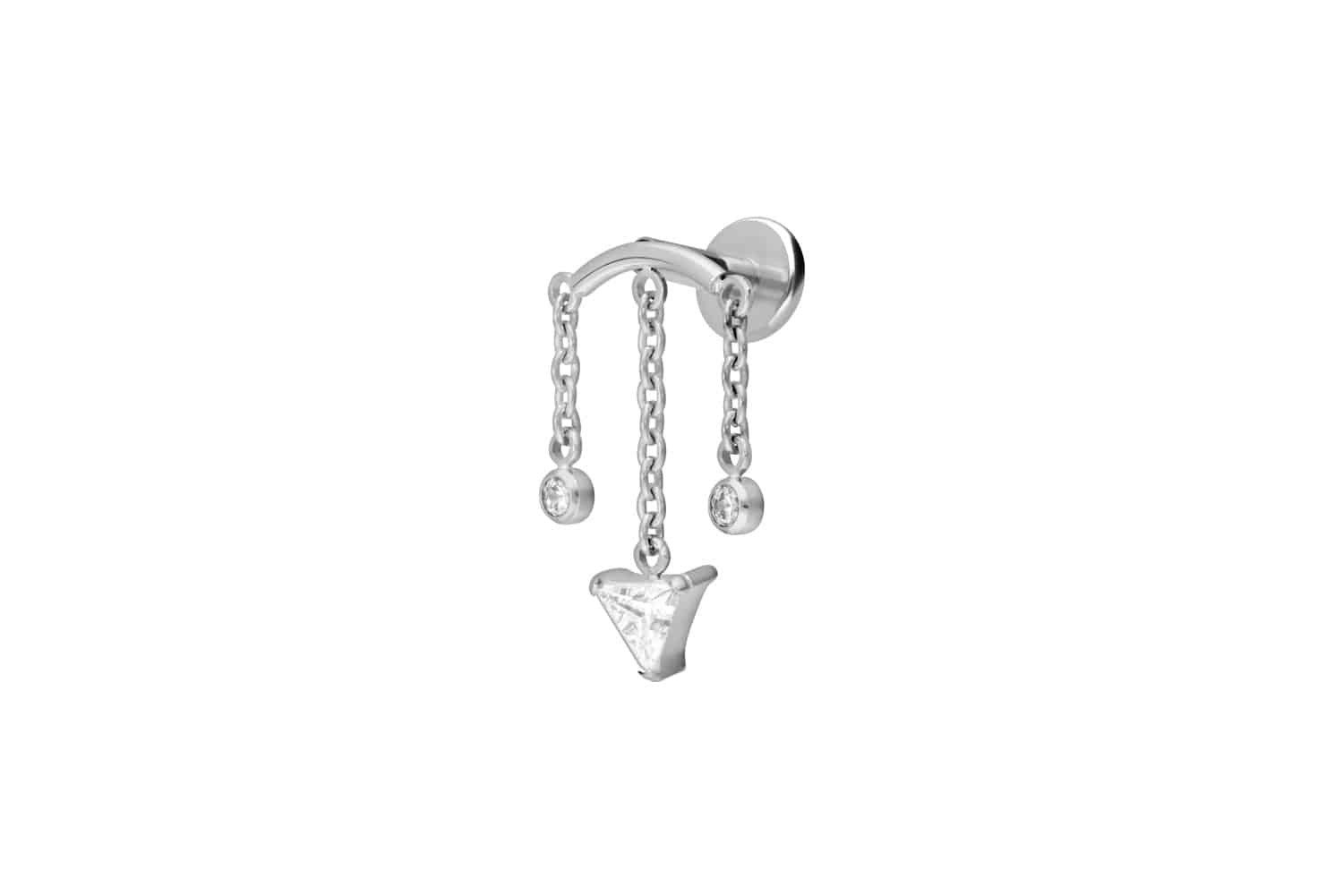 PIERCINGLINE Piercing-Set Titan Labret mit Innengewinde WINDSPIEL (Labrets, 1-tlg)