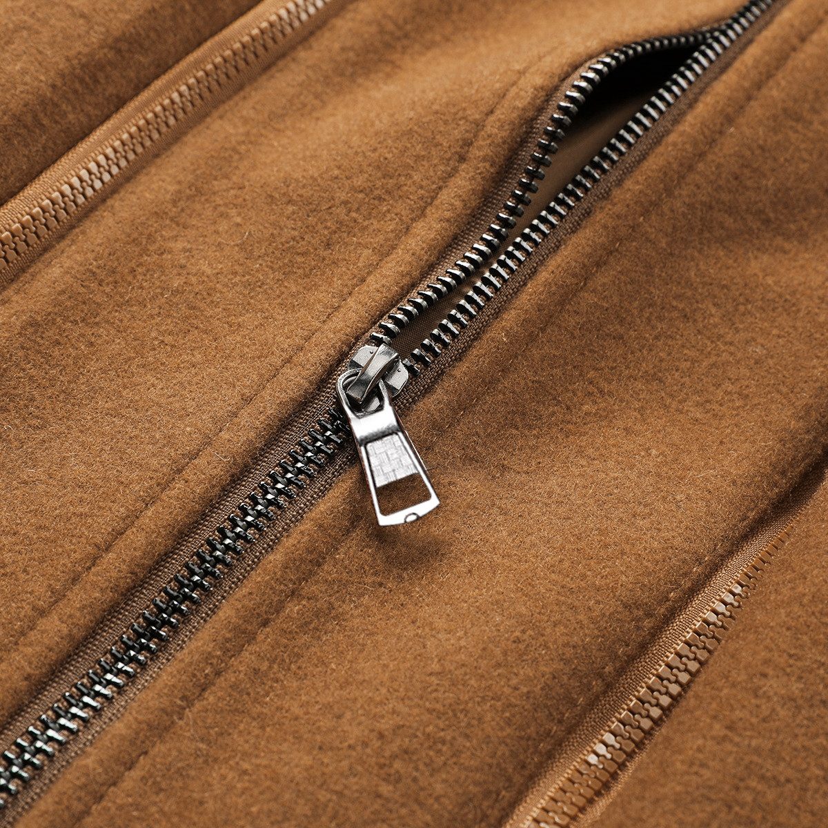 Allthemen Kurzmantel Herren Slim Fit Wollmantel mit abnehmbarem Doppelkragen Wintermantel