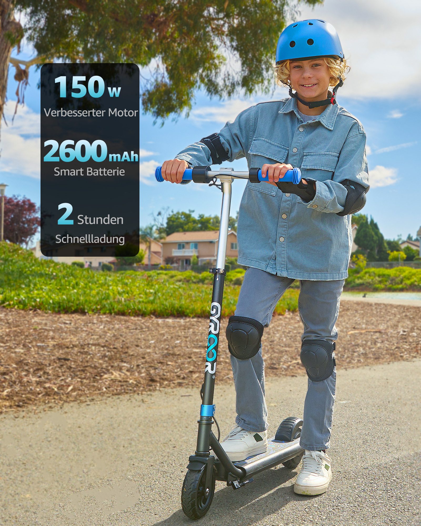 Gyroor Elektro-Kinderroller H30 MAX mit LED-Regenbogenlicht günstig online kaufen