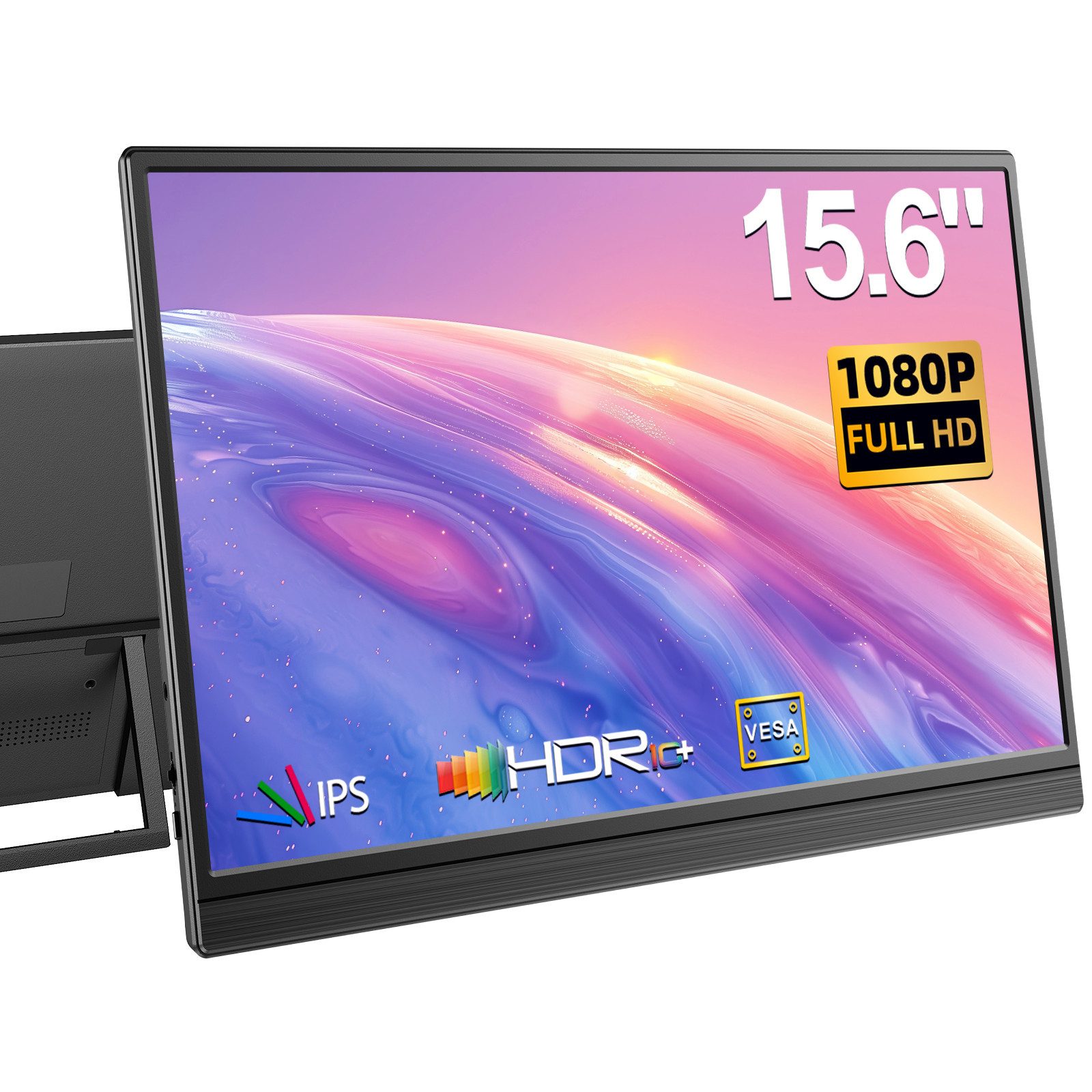 UPERFECT Tragbarer Monitor, Gaming Monitor, Full-HD-Monitor mit 1080P Portabler Monitor (39,62 cm/15.6 ", 1920x1080 px, Full HD, 25 ms Reaktionszeit, 60 Hz, IPS)