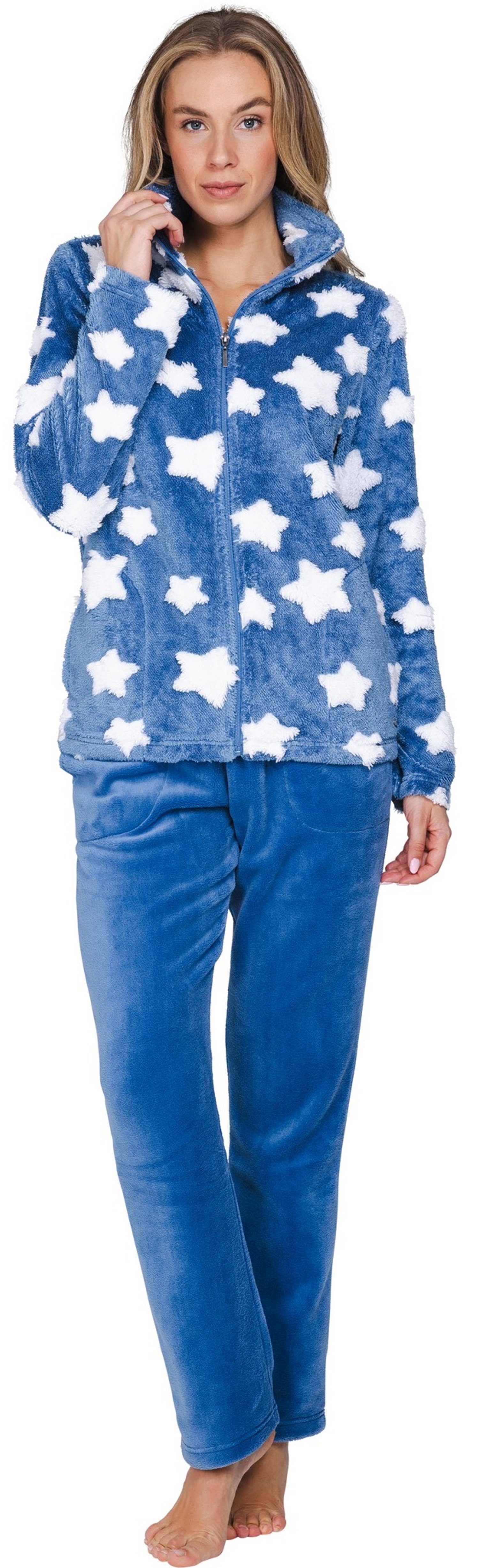 Rebelle Hausanzug Damen Fleece Homewearanzug (2 tlg) Sterne