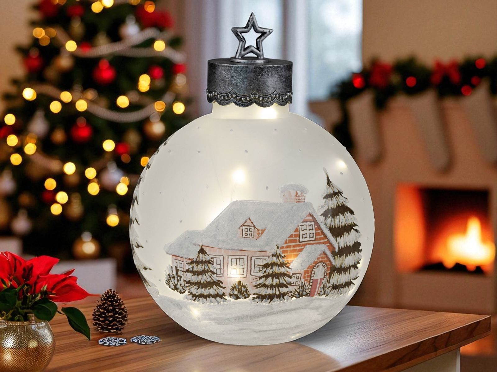 formano LED Dekolicht XXL Glas-Kugel 35 cm Winterdekor Timer 6h/18h Weihnac günstig online kaufen