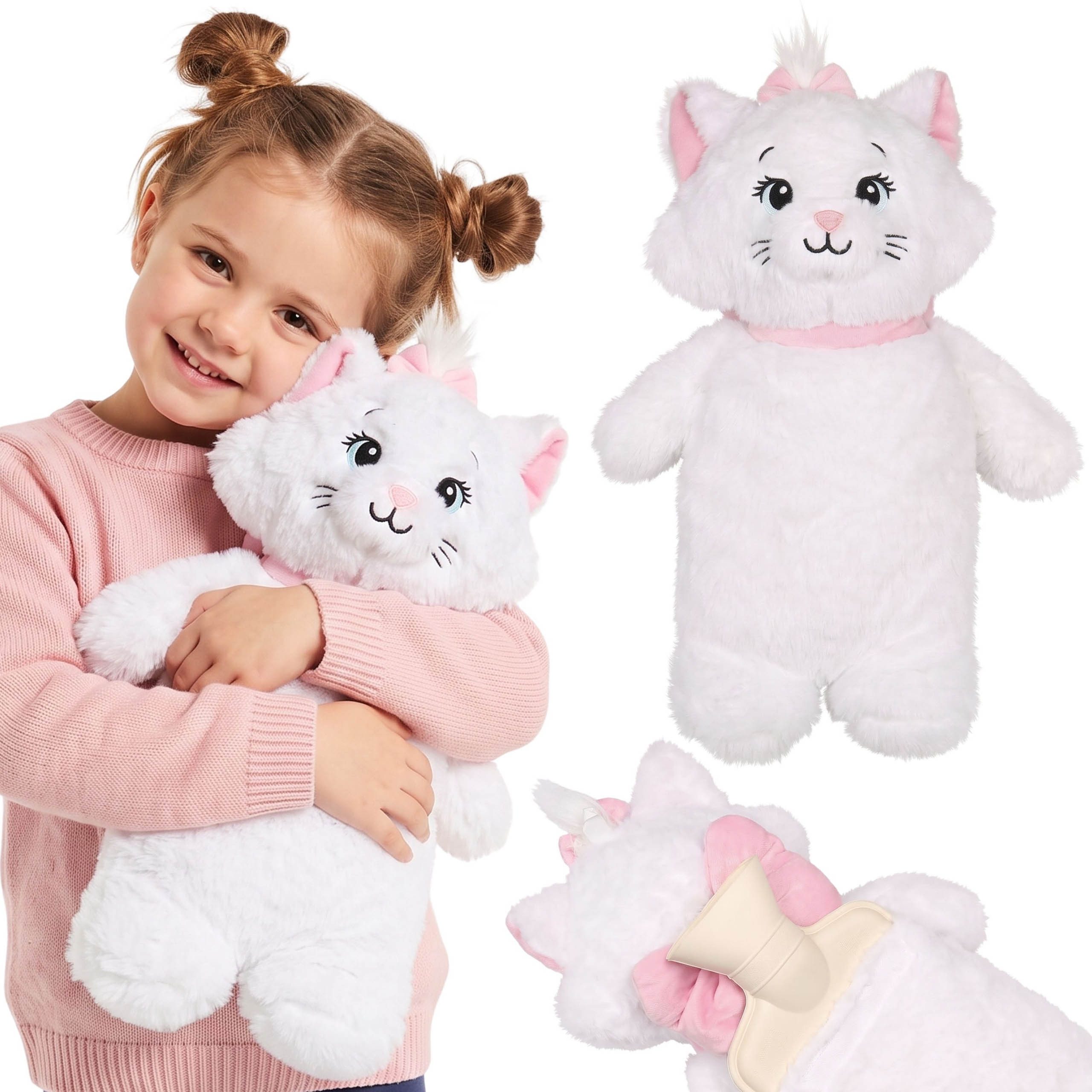 Sarcia.eu Wärmflasche DISNEY Katze Marie Wärmflasche 750 ml mit WEICHEM Plüschbezug