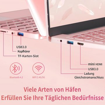 UDKED Notebook (Intel Celeron J4105, 128 GB SSD, 6GB RAM, mit Ermöglicht nahtlose Verarbeitung mehrerer Anwendungen)