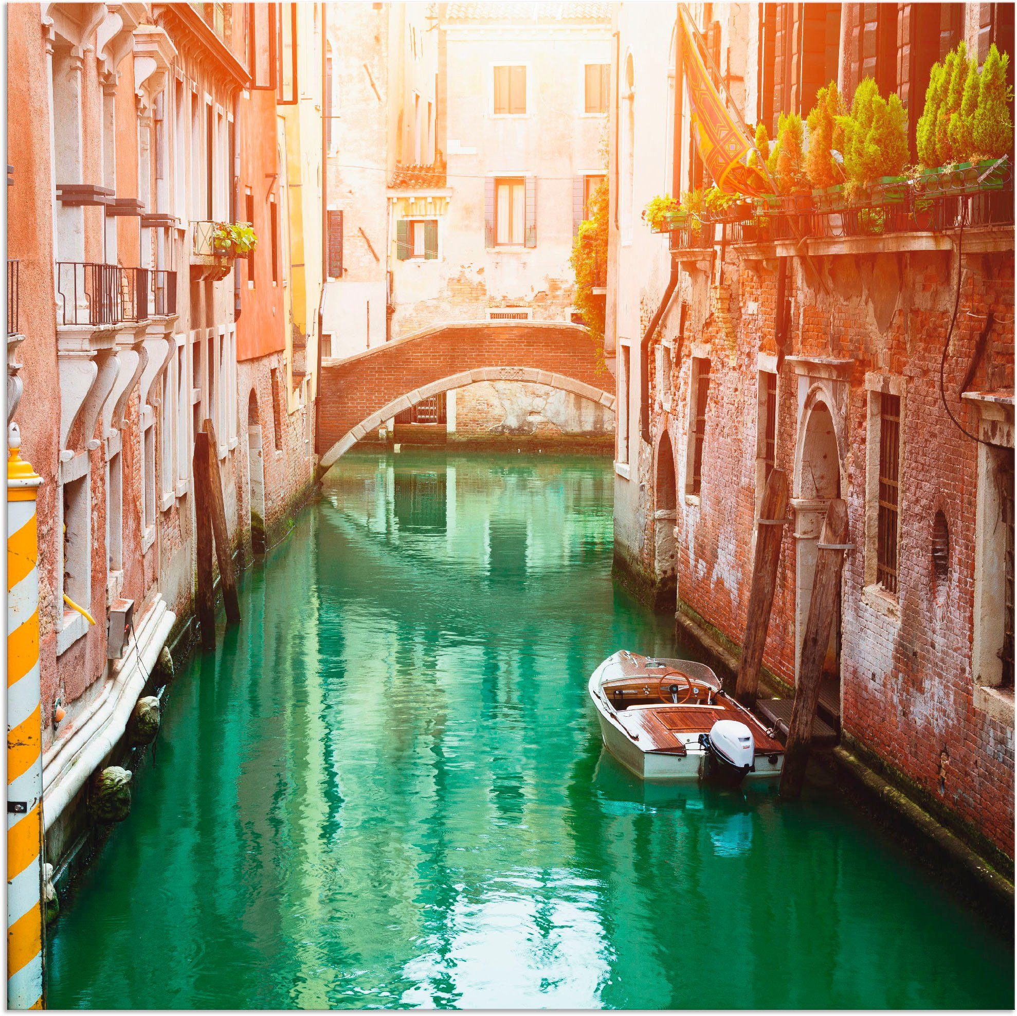 Artland Wandbild Venedig Canal, Italien versch. Alubild, (1 als Leinwandbild, Wandaufkleber St), oder Größen in Poster