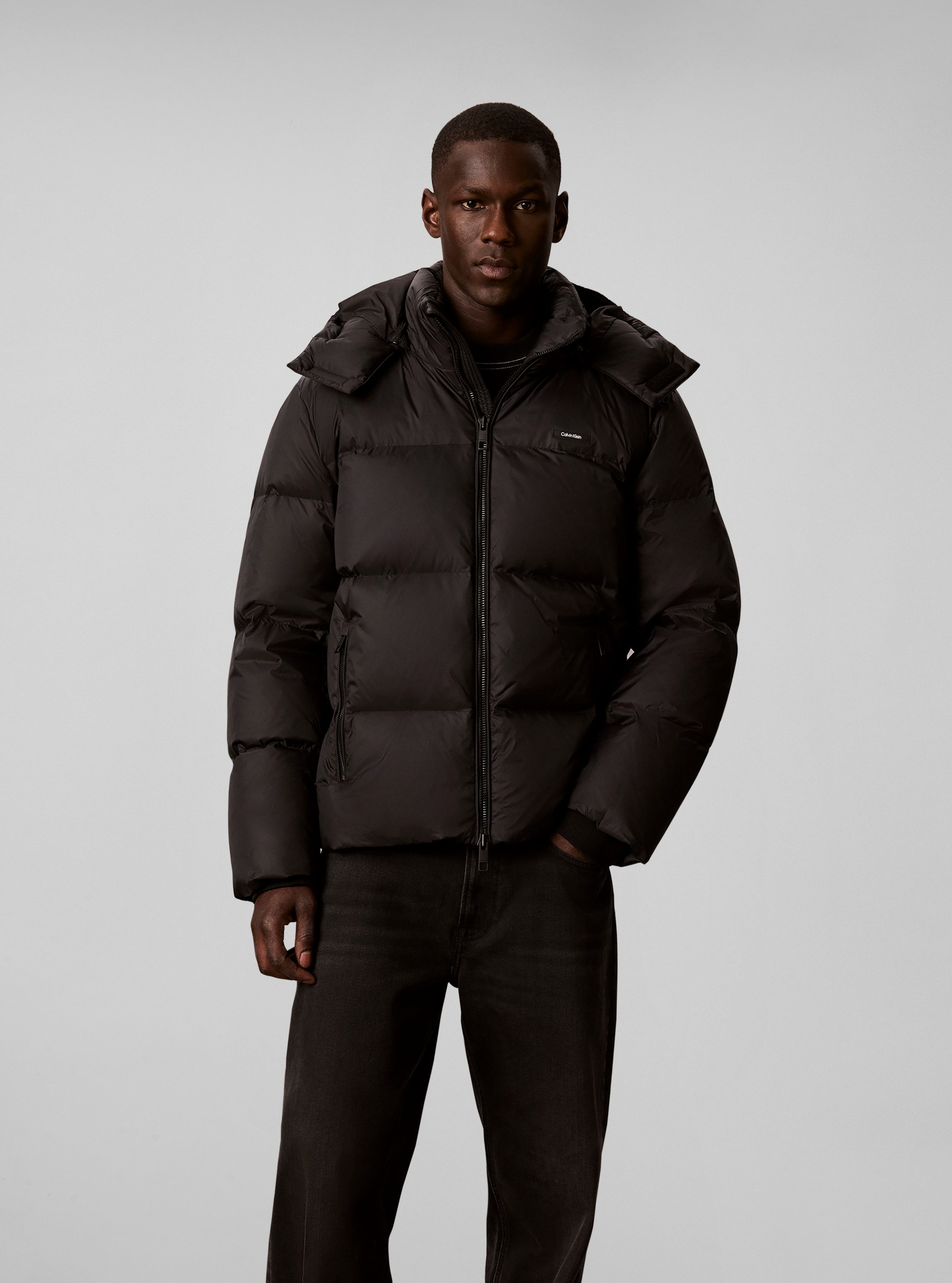 Calvin Klein Steppjacke NYLON DETACHABLE HOOD DOWN Regular fit mit Kapuze