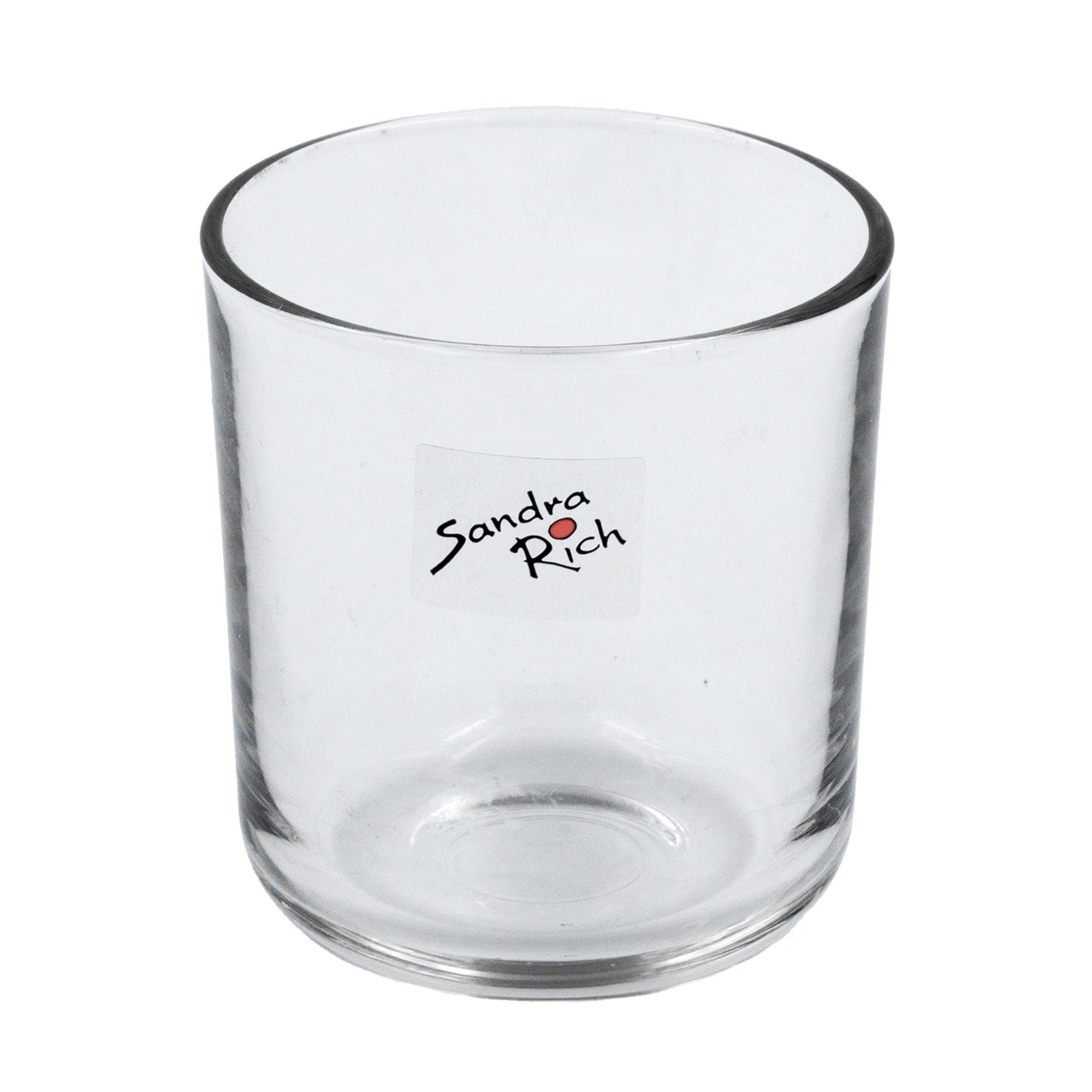 Sandra Rich Windlicht Windlicht "Edge Round" 8 x 9cm – Teelichtglas Kerzenglas Blumentopf
