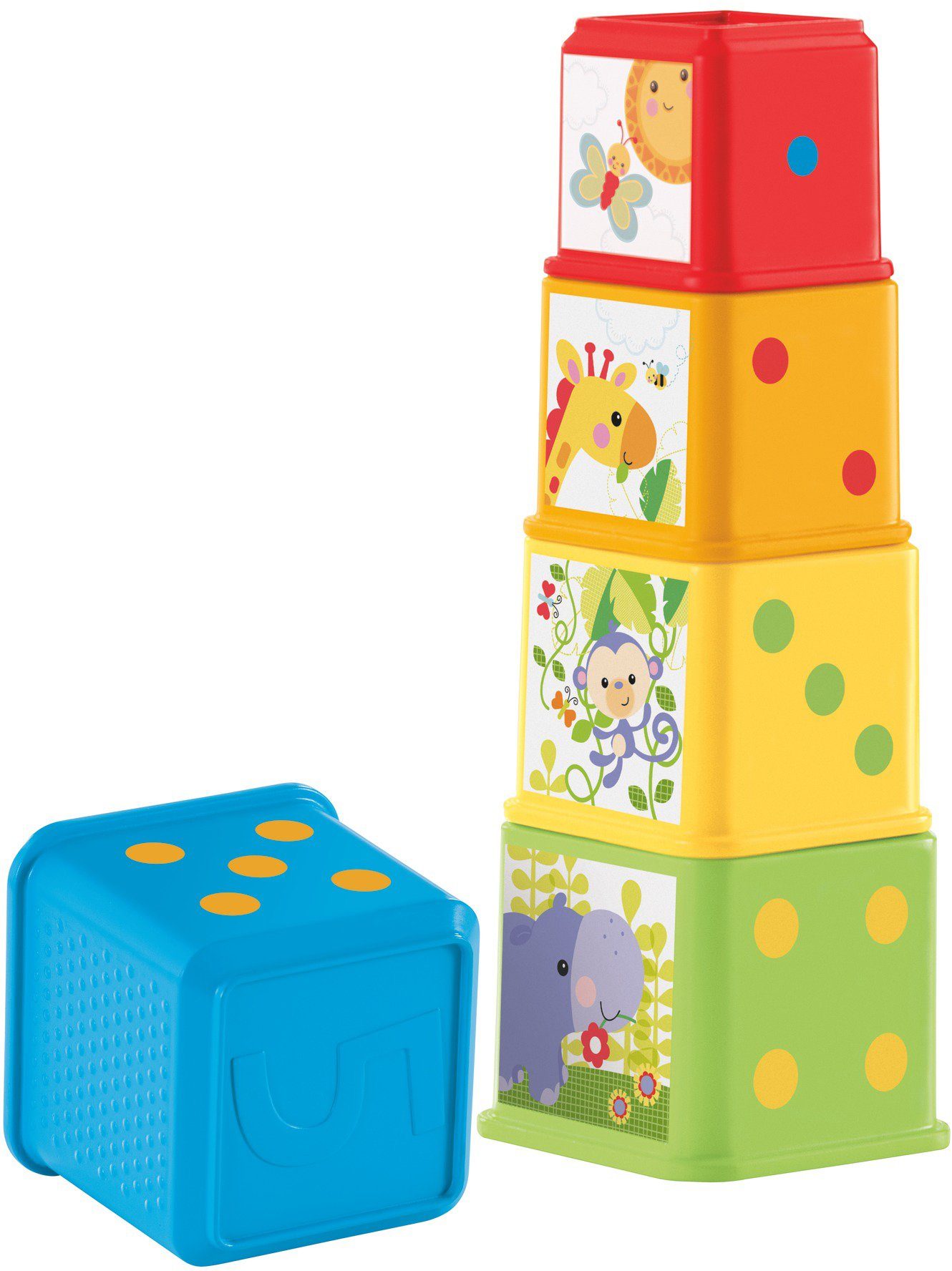 Fisher-Price® Stapelspielzeug Entdecker- und Stapelwürfel, (5-tlg)