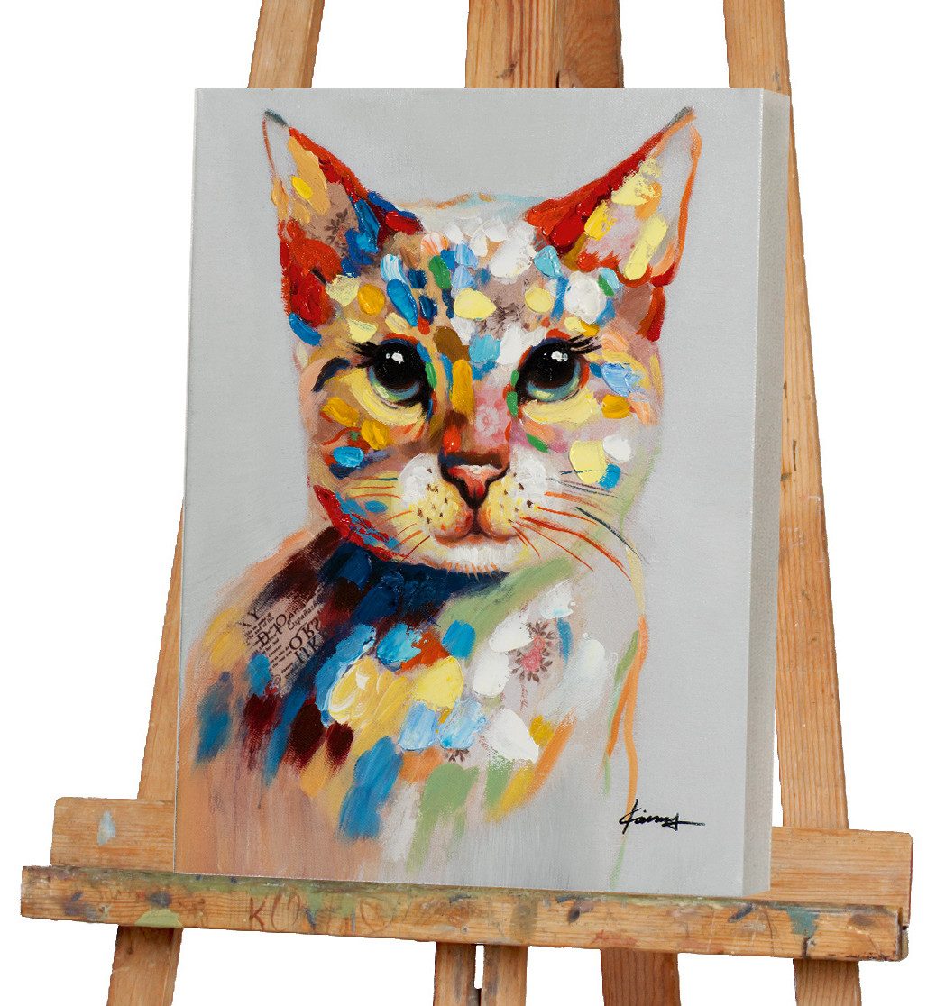 ArtUniverse Gemälde Bunte Katze, 40x50 cm, günstig online kaufen