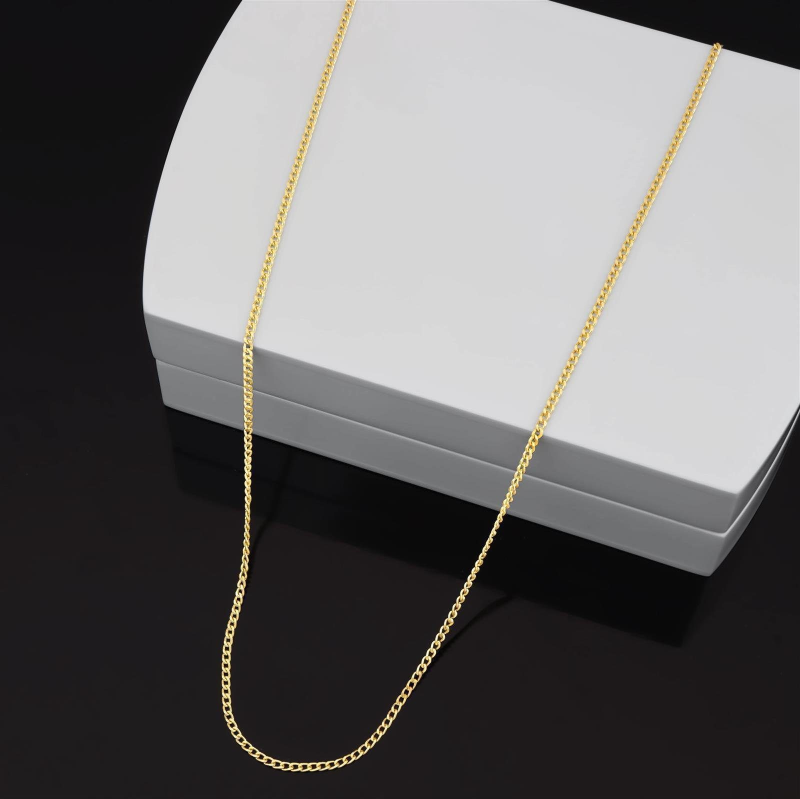 Plattenkette 6mm 585er Vergoldet - Massiv Mit Karabinerverschluss