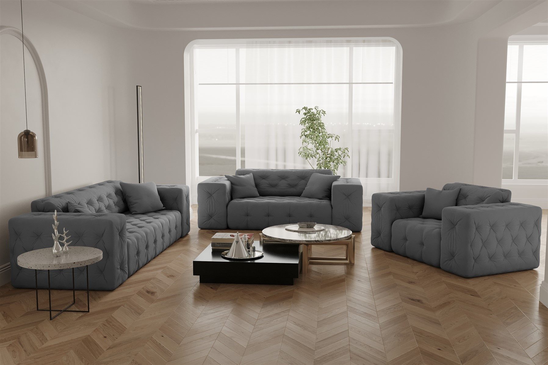 Fun Möbel Polstergarnitur Sofaset Designersofa CHANTAL günstig online kaufen