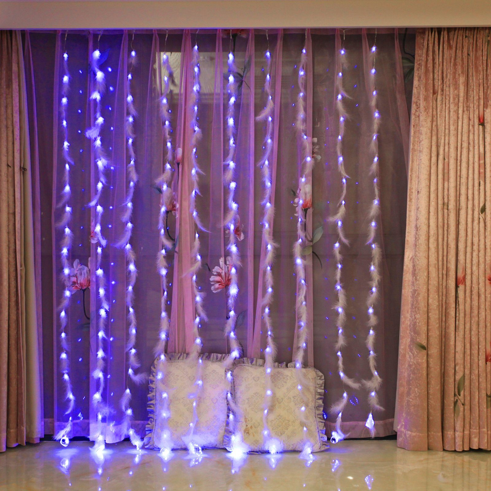 LED-Lichterkette LED Nachtlicht Deko,3x2M, 200 LED/3x3M , 300 LED,8 Modi, Timer