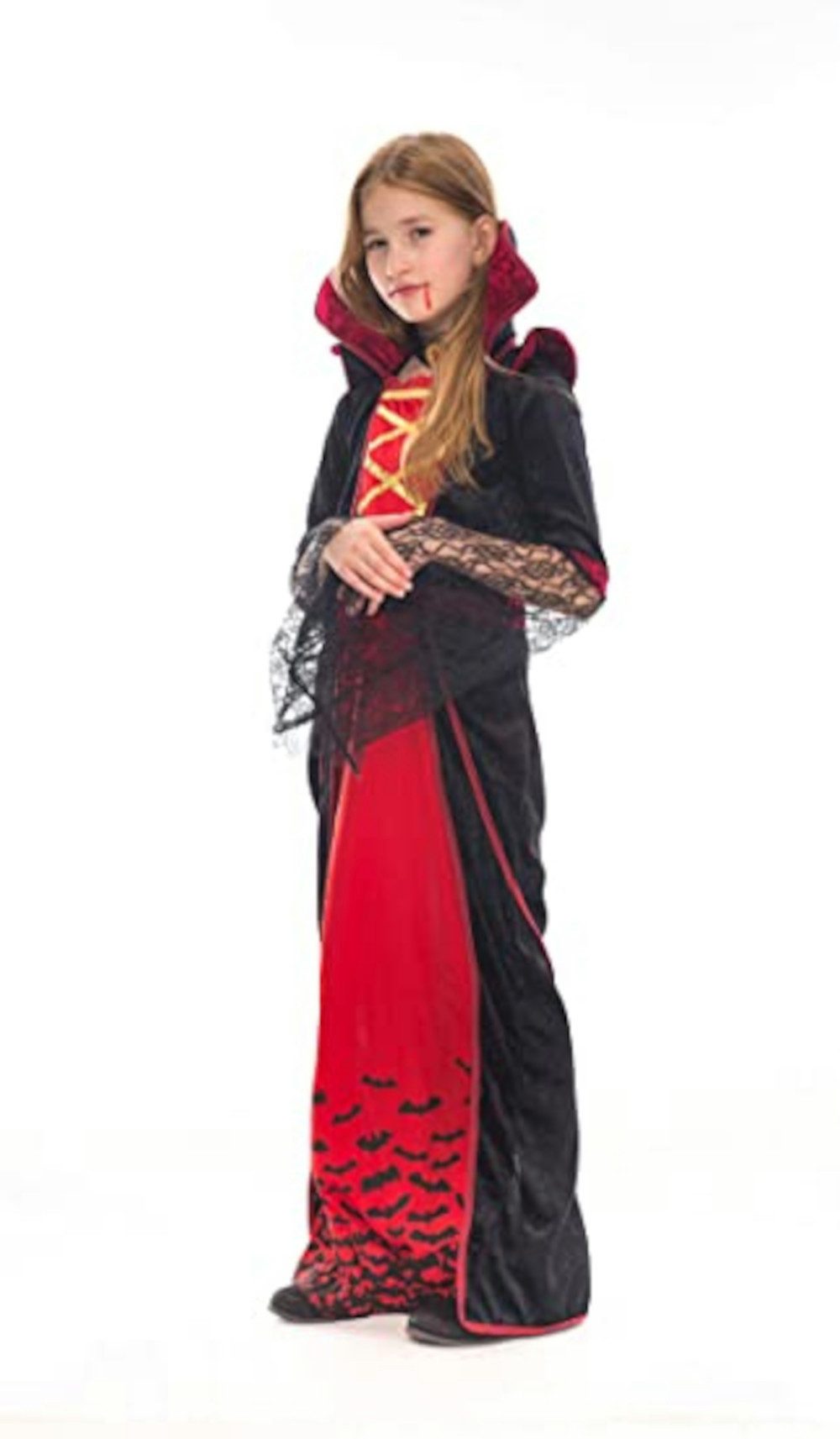 UE Stock Vampir-Kostüm Mädchen Königliches Halloween Vampirkostüm Kleid Gr. S für 5-7 Jahre, für langlebigen Tragekomfort