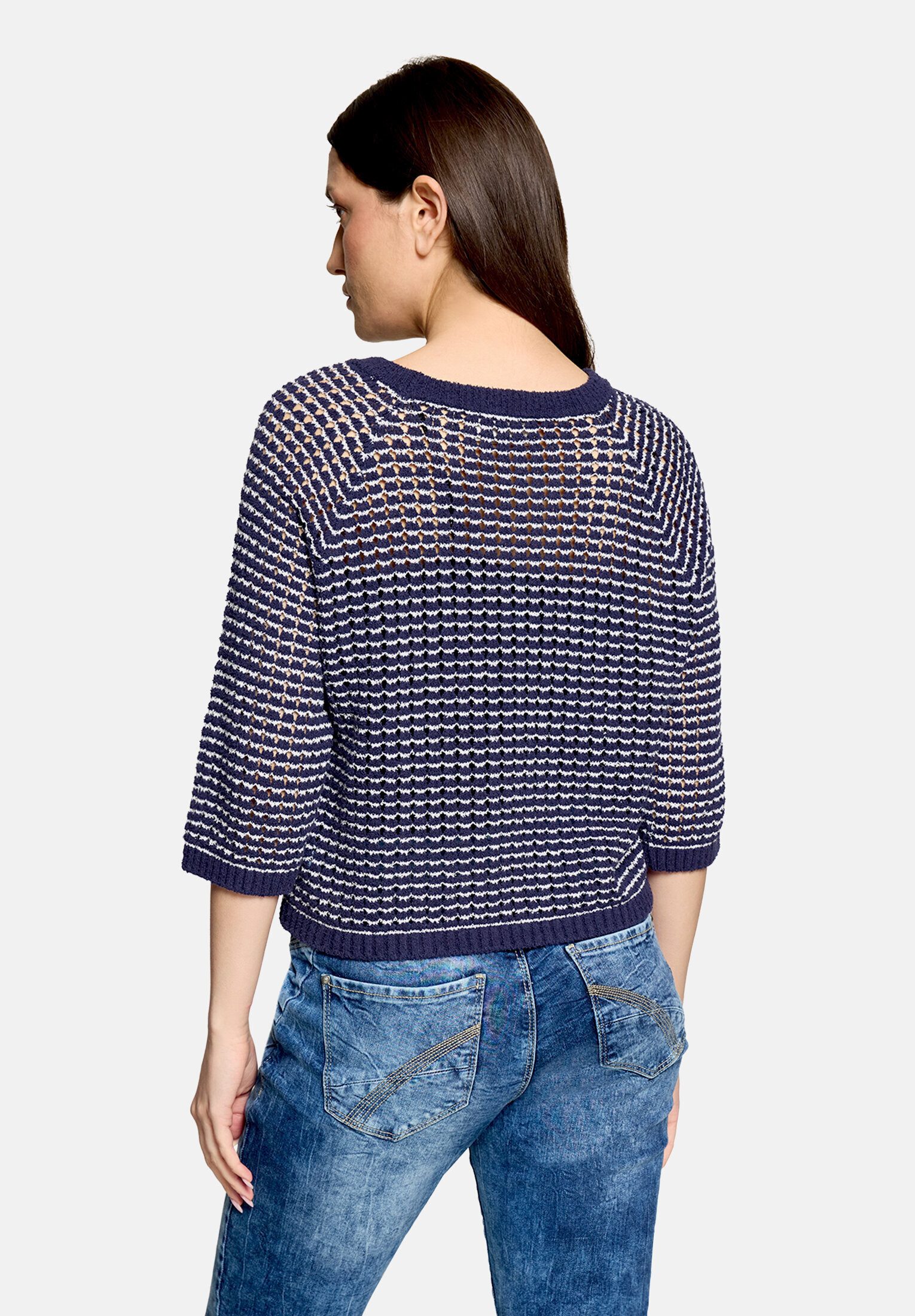 Cartoon Strickpullover Damen mit Rundhalsausschnitt (1-tlg)