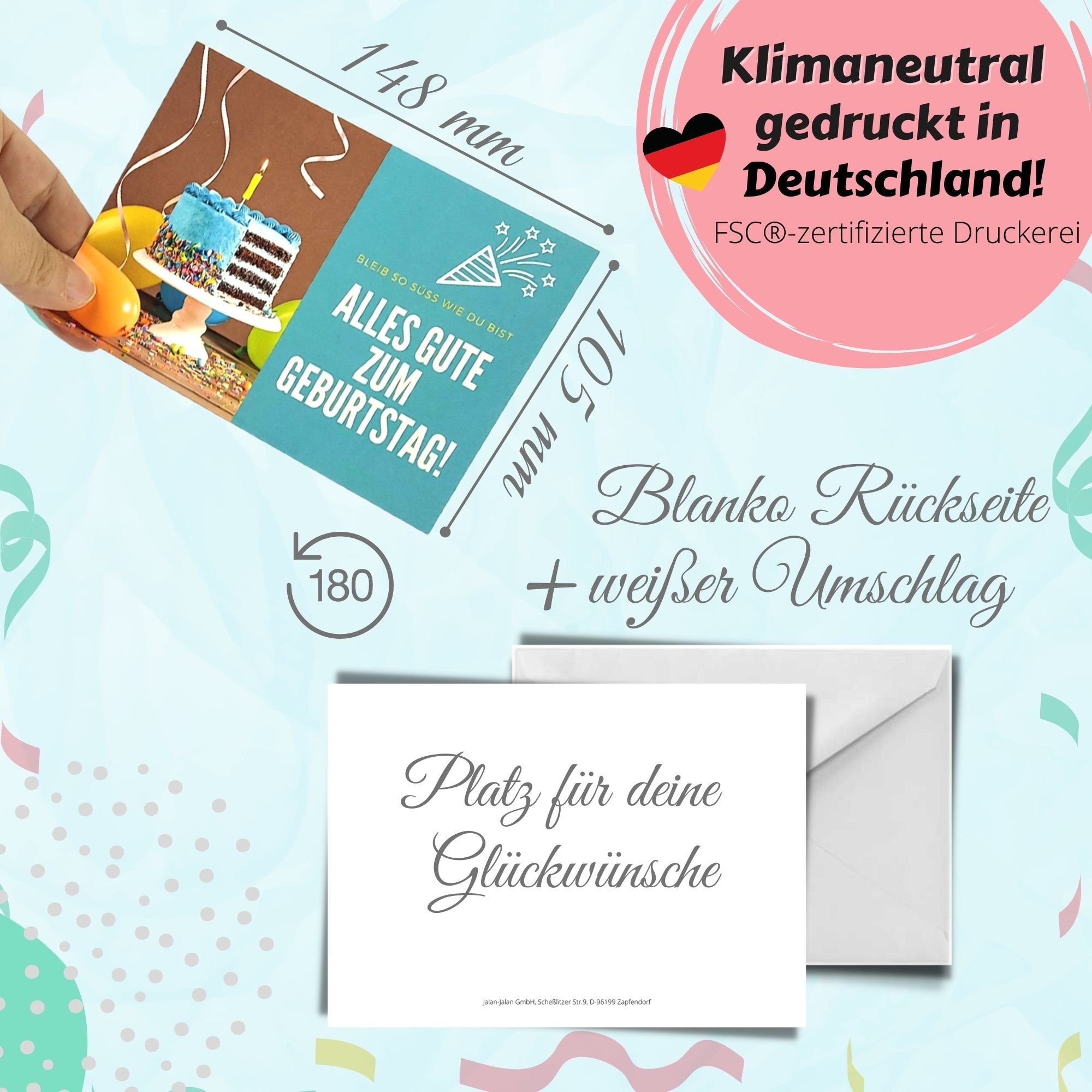 Domelo Geburtstagskarte Geburtstagskarten Set 12er 12er Karten Geburtstag Set, zum Grußkarten Postkarten, mit Birthday Kraftpapier Happy Umschlag