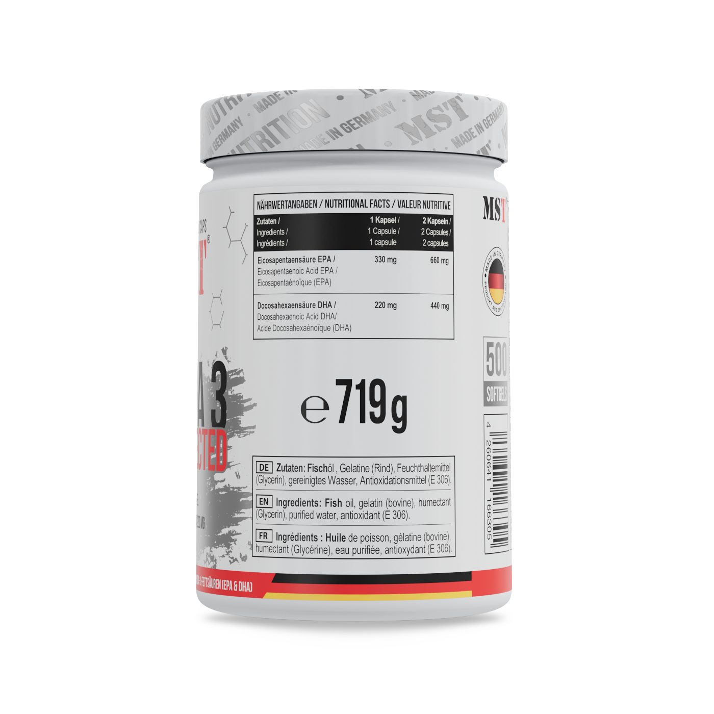 MST Nutrition MST - Omega 3 Selected 500 Kapseln, 500 St.