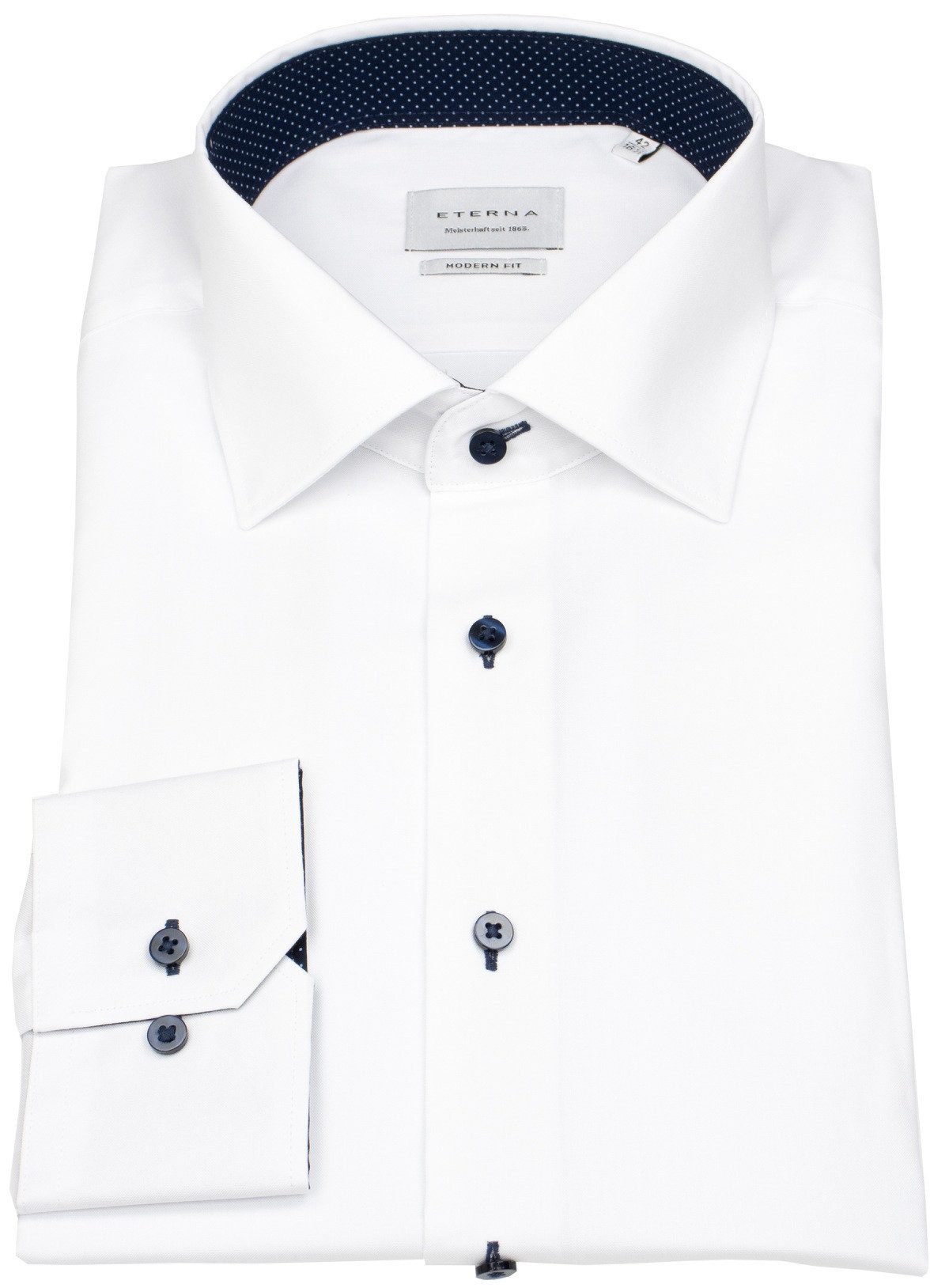 Eterna Businesshemd Modern Fit leicht tailliert bügelfrei Kentkragen
