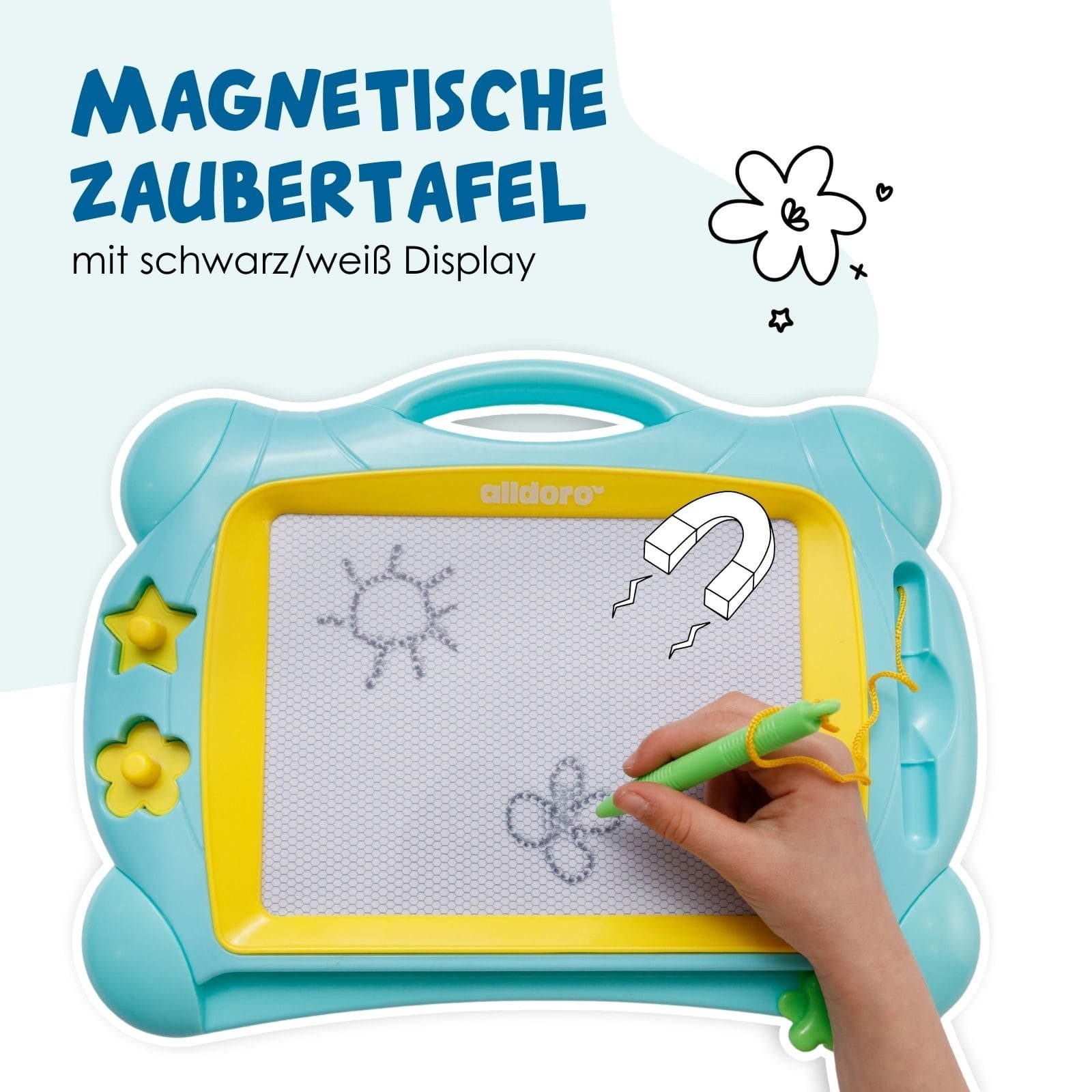 alldoro Zaubertafel magnetisch für Kinder, schwarz-weiß günstig online kaufen