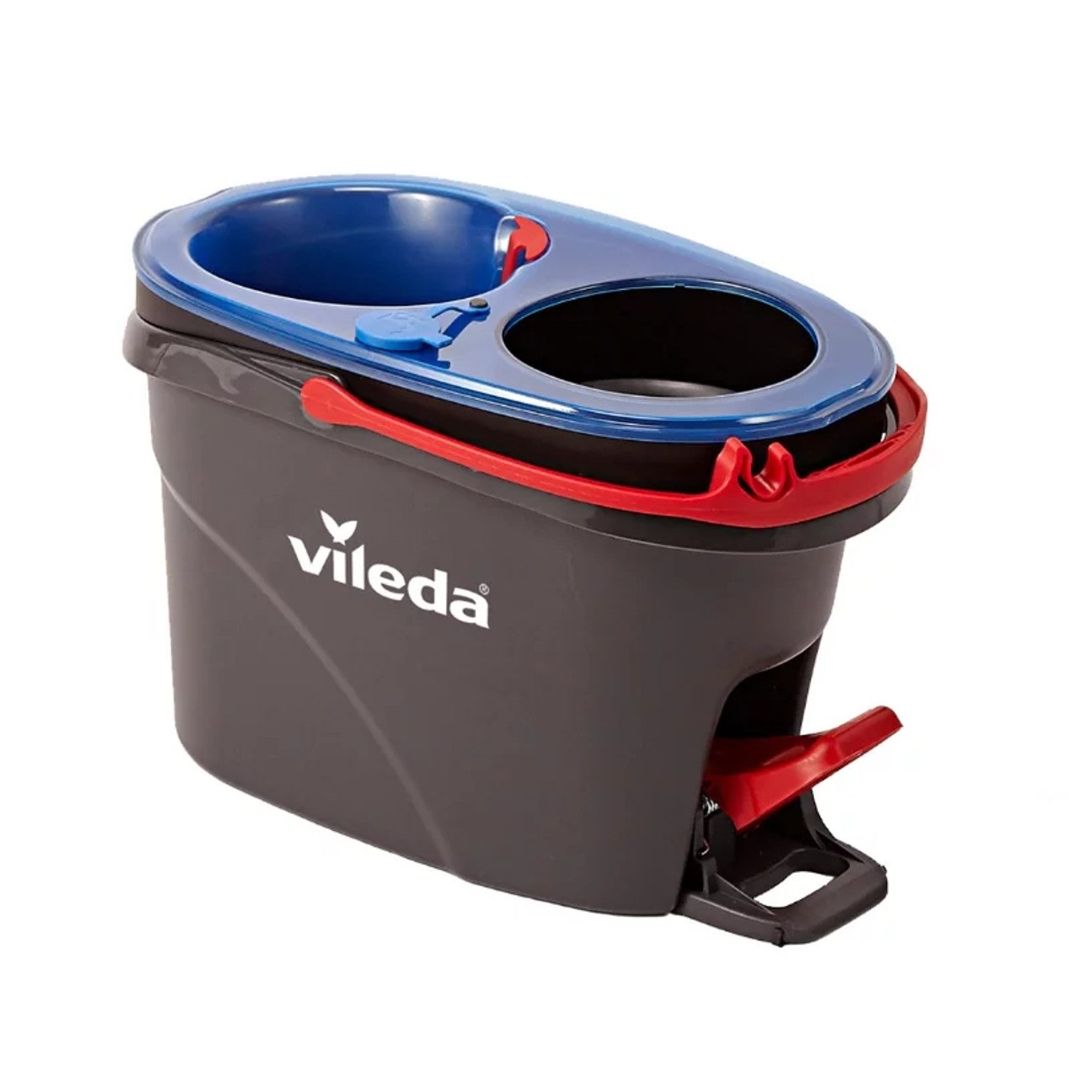 Vileda Wischmopp H2prO Rotationsmopp mit Eimer 2 Nachfüllungen, Zentrifugationssystem, klappbare Stange, einfache Reinigung von Ecken