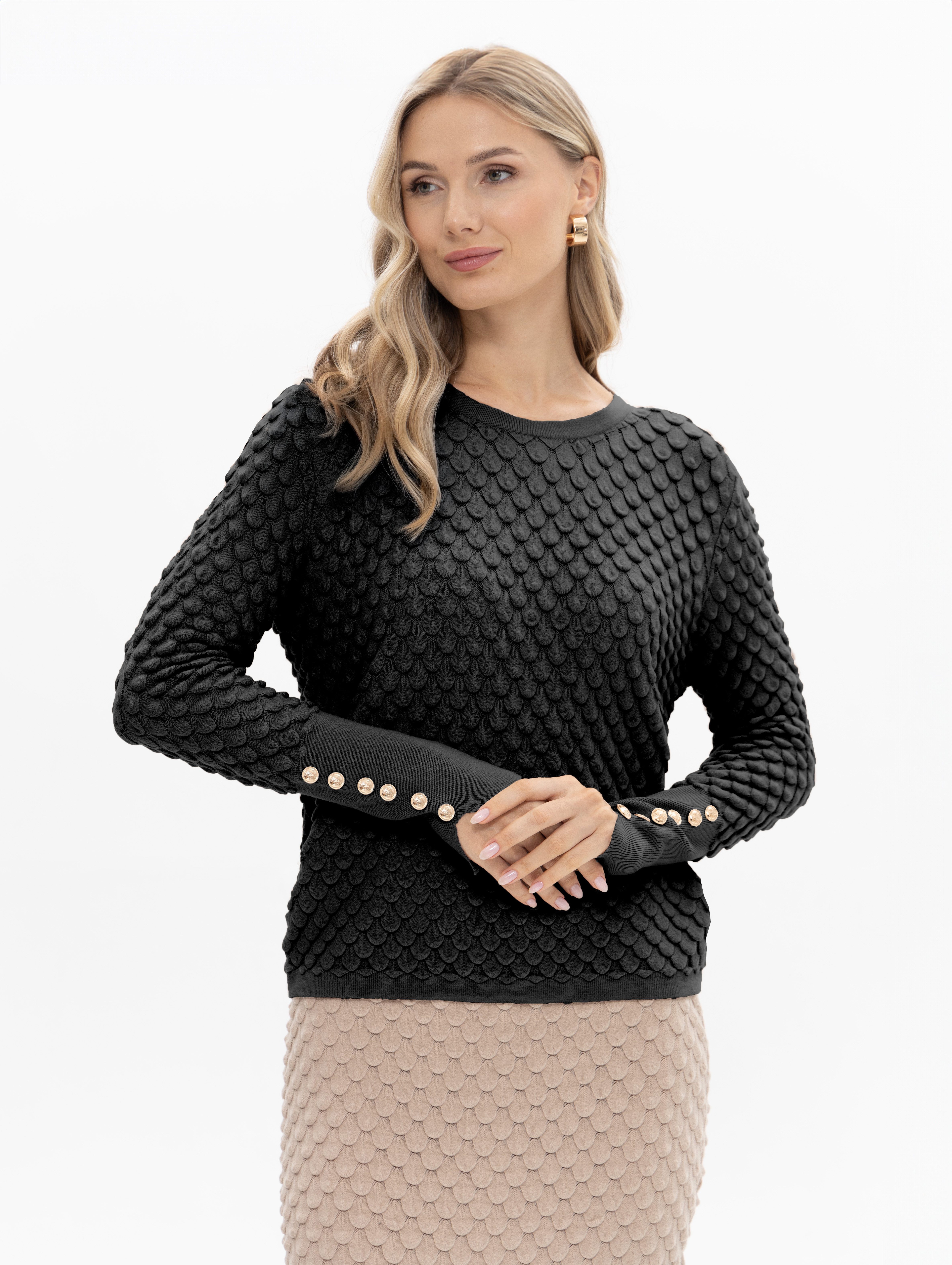 Strickpullover aus strukturiertem Strick