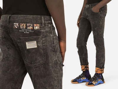 DOLCE & GABBANA 5-Pocket-Jeans DOLCE & GABBANA ny Jeans Tiger Stretch Slim FIt Röhrenjeans Denim