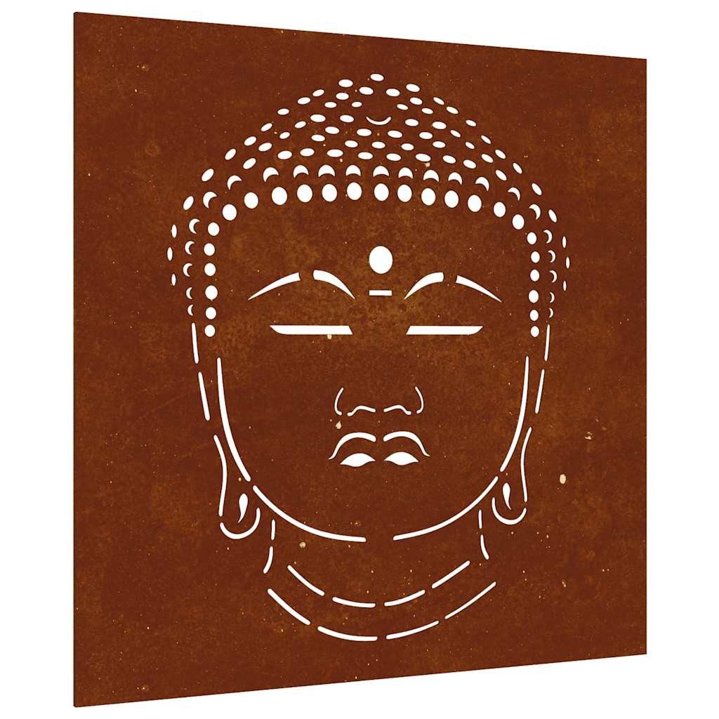 vidaXL Wandbild Garten-Wanddeko 55x55 cm Cortenstahl Buddha-Kopf, (1 St)