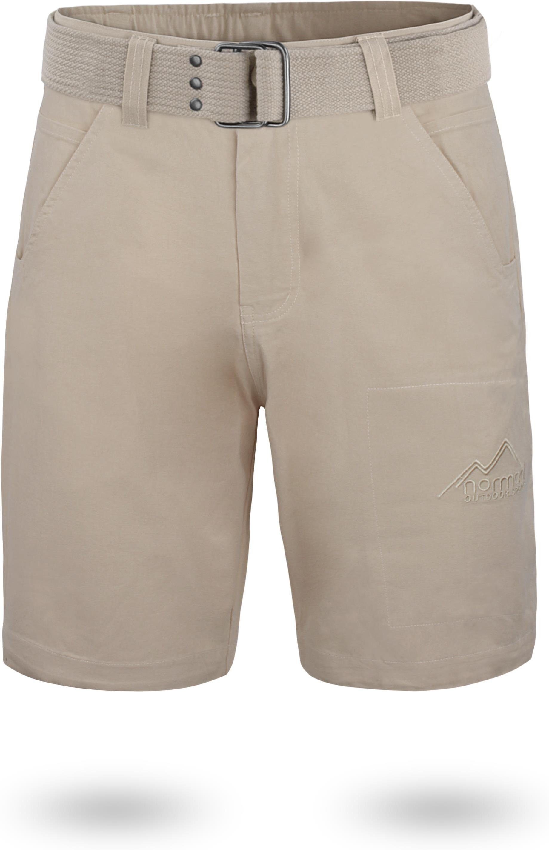 Gürtel Khaki kurze mit „Taklamakan“ normani Shorts Chino Vintage Shorts Zippertasche mit „Gobi“ aus Bermudas Sommershort Bio-Baumwolle 100% invisible
