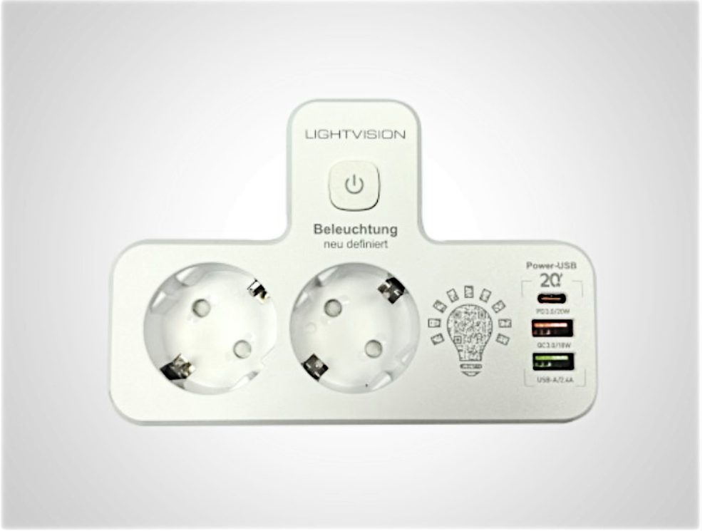 LIGHTVISION Vision Mehrfachsteckdose mit USB-Anschluß Mehrfachsteckdose