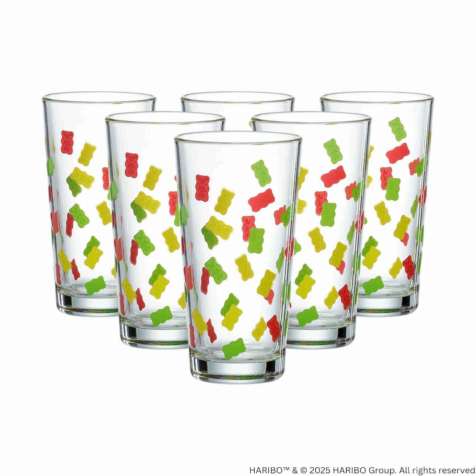 Ritzenhoff & Breker Glas Haribo Allover Trinkgläser 380 ml 6er Set, 6-tlg., Glas