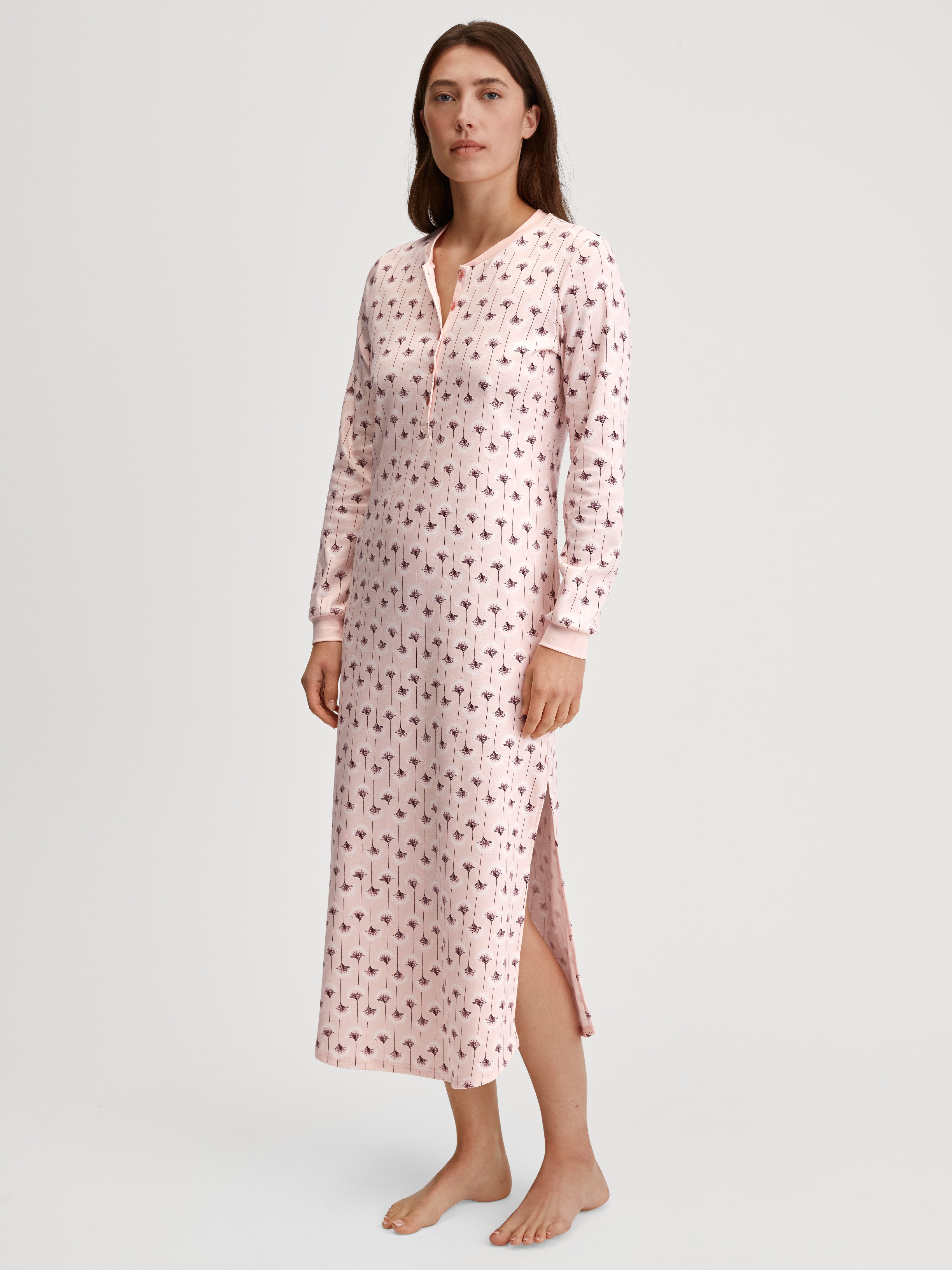 CALIDA Nachthemd Midnight Flowers Knopfleiste, Heavy Interlock, Pure Cotton günstig online kaufen