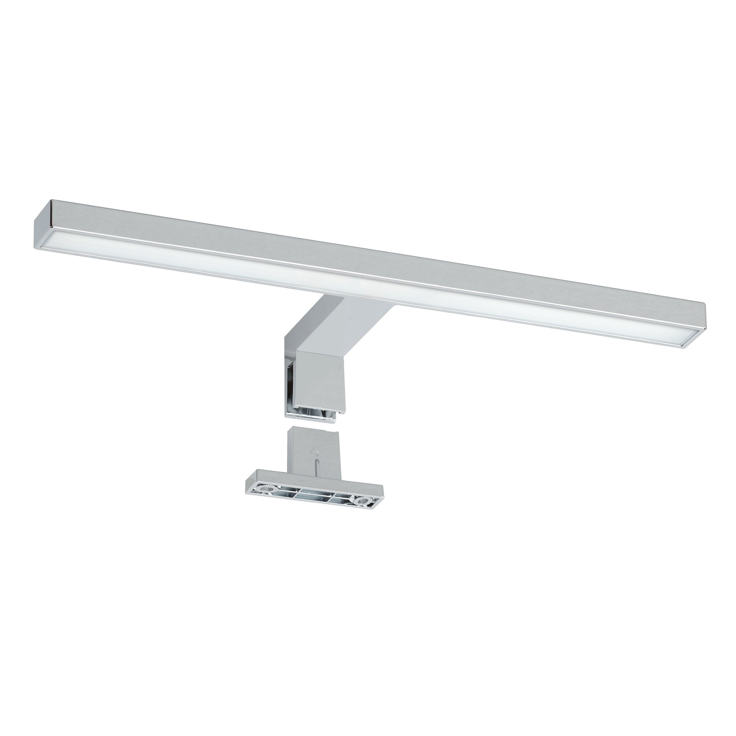 Oktaplex lighting LED Spiegelleuchte Gili 5W 350lm, 2 in 1 Klemm- & Aufbauleuchte, LED fest verbaut, kaltweiß, chrom LED Spiegellampe tageslichtweiß 6500K