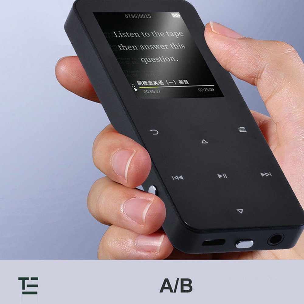 Bedee MP3-Player mit Lautsprecher 128GB GB, Musik-Player E-Book-Reader bis (16 MP3-Player Unterstützt mit TF-Karte) Bluetooth HiFi-Sound
