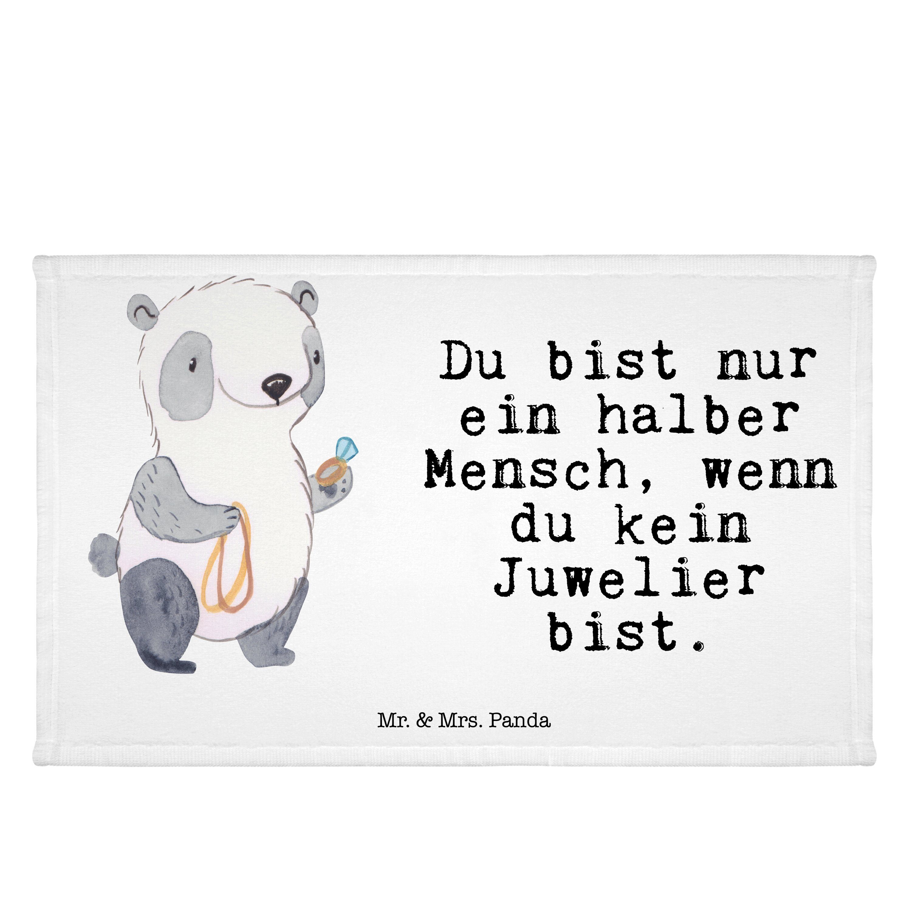 Mr. & Mrs. Panda Handtuch Juwelier mit Herz - Weiß - Geschenk, Schmuckliebe, Mitarbeiter, Schmu, (1-St)