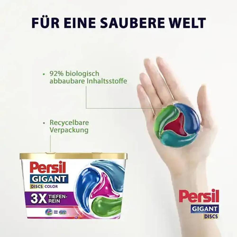 Persil Gigant Color DISCS mit 3x Tiefenrein-Formel, 10 WL Colorwaschmittel (1er-Pack, [- Für große Waschladungen)