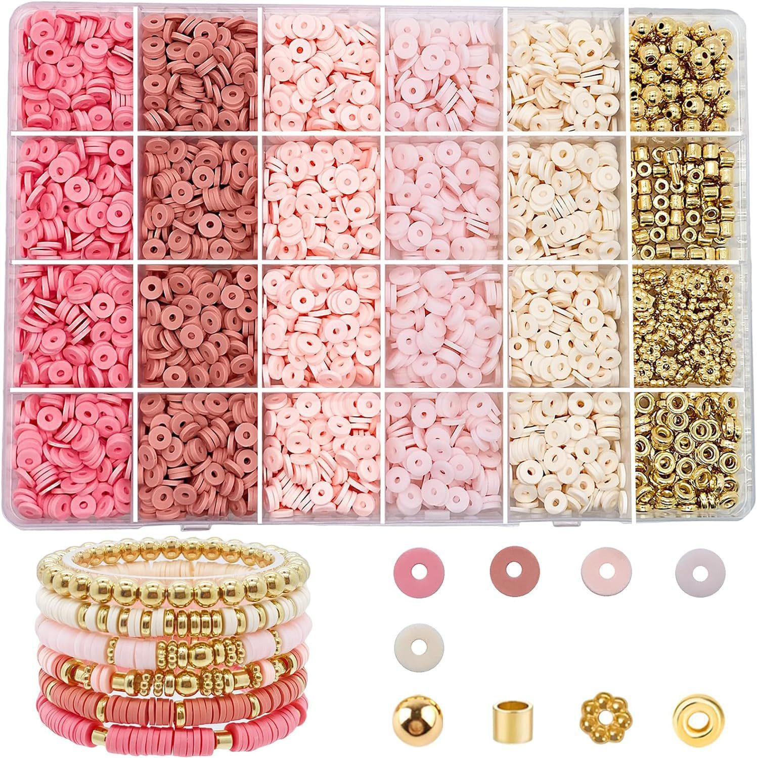 Ketten und Armband Set Perlen zum Auffädeln Kit Perlen Set für DIY Armband Charm Kit