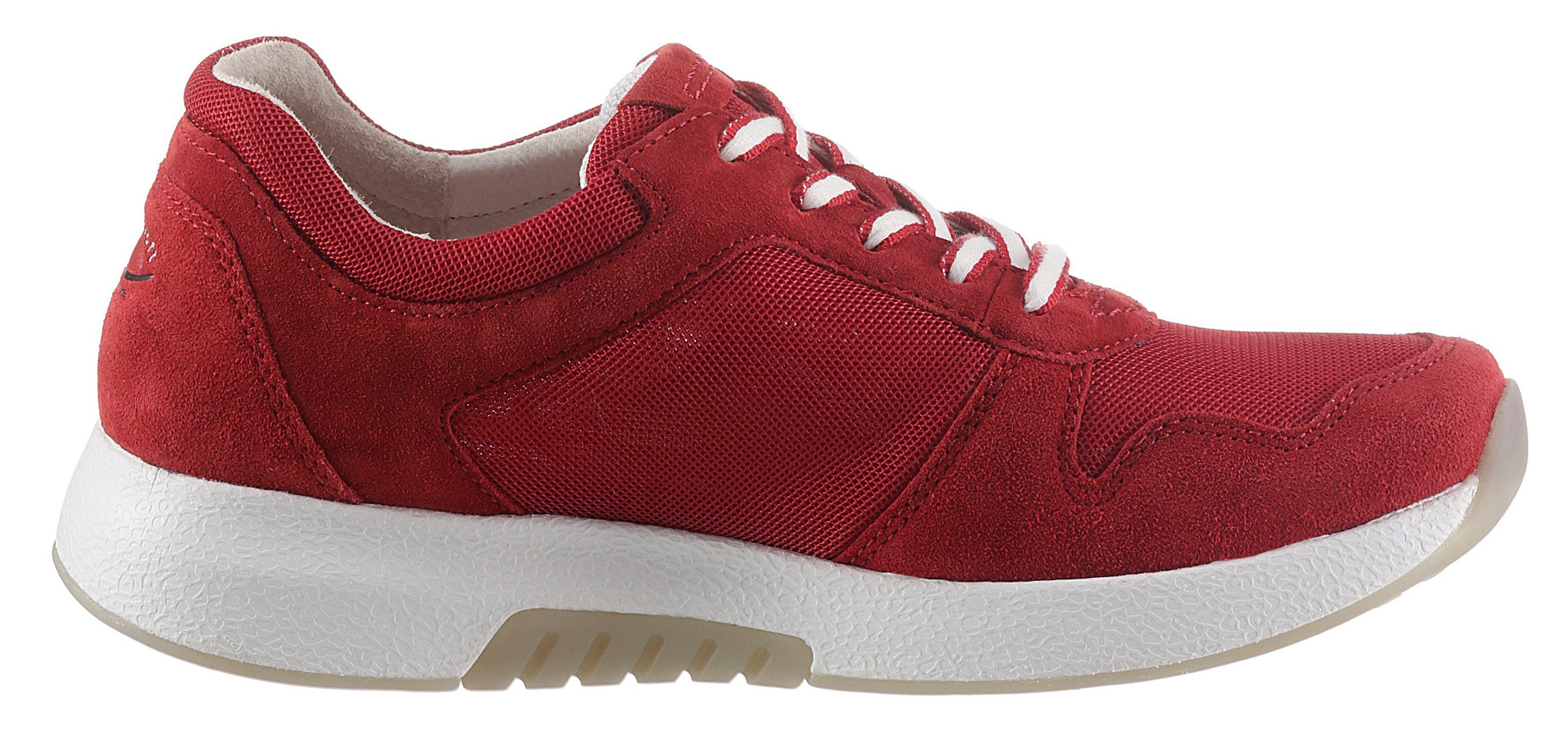rollingsoft Keilsneaker, Freizeitschuh, Halbschuh, Schnürschuh im sommerlichem Materialmix