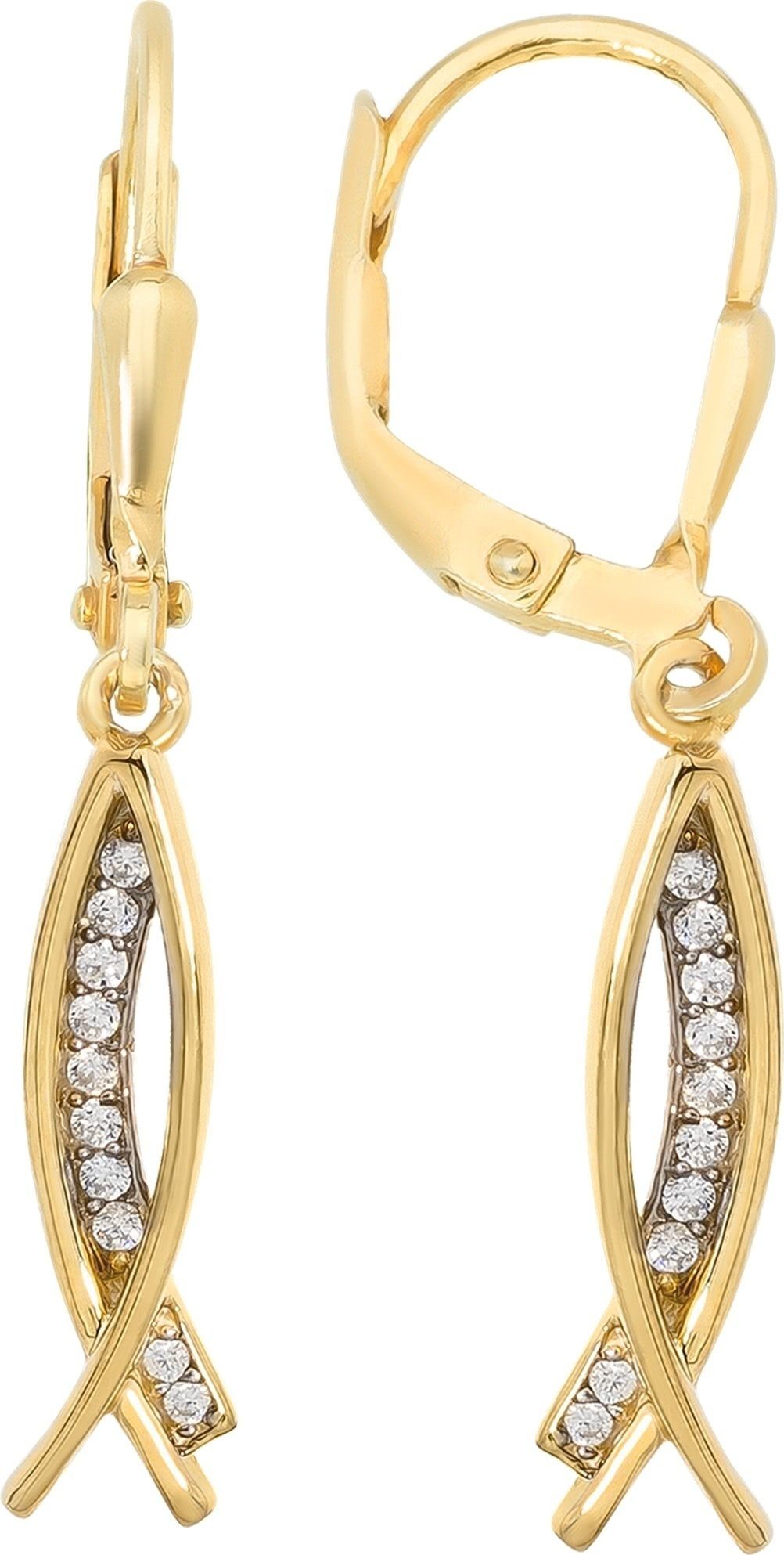 Balia Paar Ohrhänger Balia Gold Creolen für Damen Fashion (Ohrhänger), Damen Ohrhänger Fashion aus 333 Gelbgold - 8 Karat, Länge ca. 3,2cm