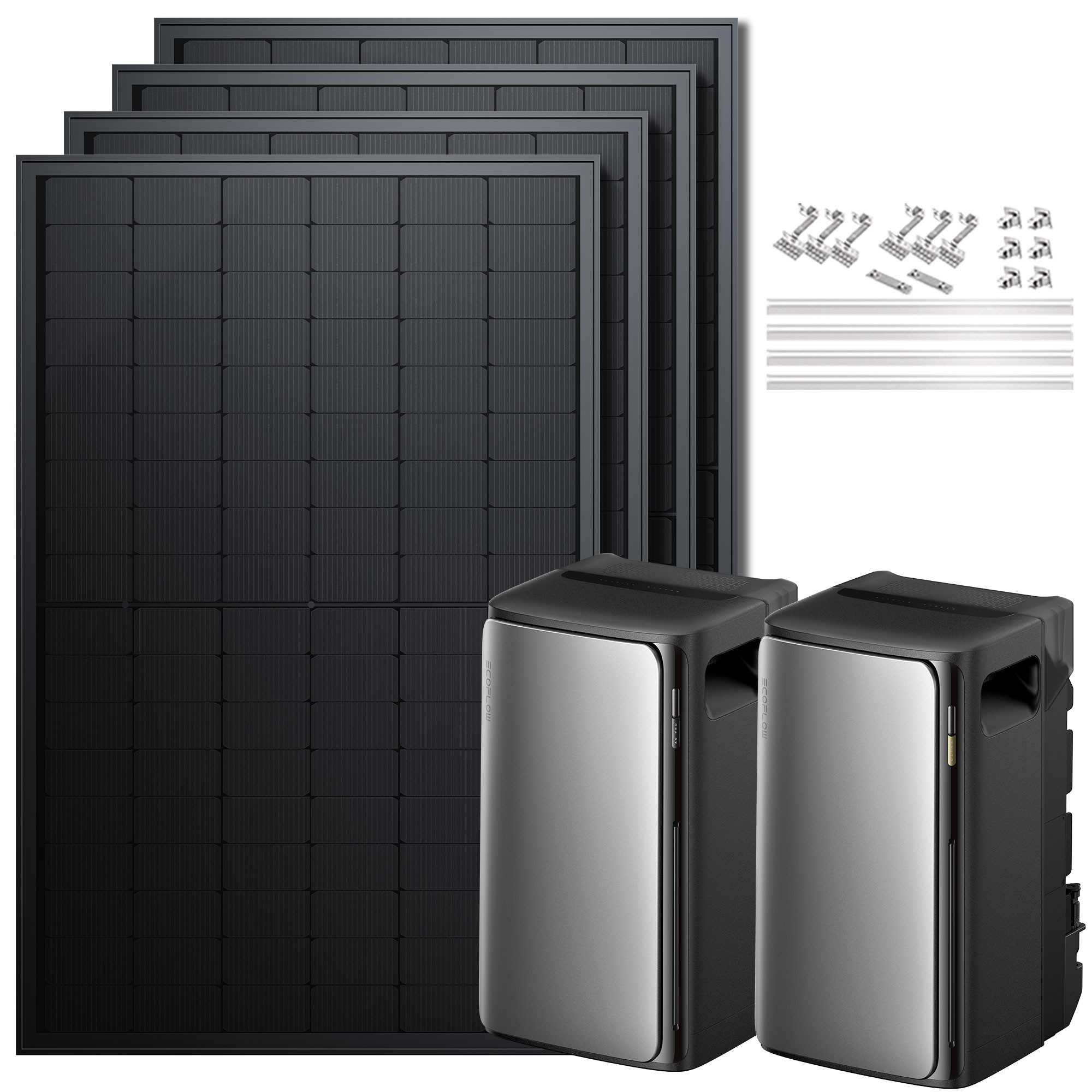 SolarMars Balkonkraftwerk mit Speicher 2000W EcoFlow STREAM Ultra mit AC PRO 3,84kWh Set, 800 W, LiFePo4 Batterie, (mit optionaler Halterung)