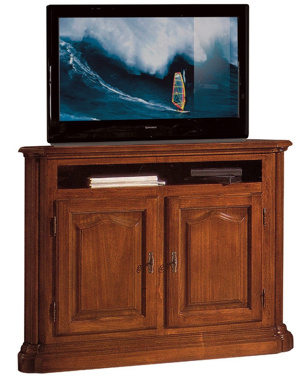 Xlmoebel Lowboard TV-Sideboard in brauner Holzoptik mit modernem Design (TV-Bücherregal, 1 St., TV-Bücherregal), Hergestellt in Europa