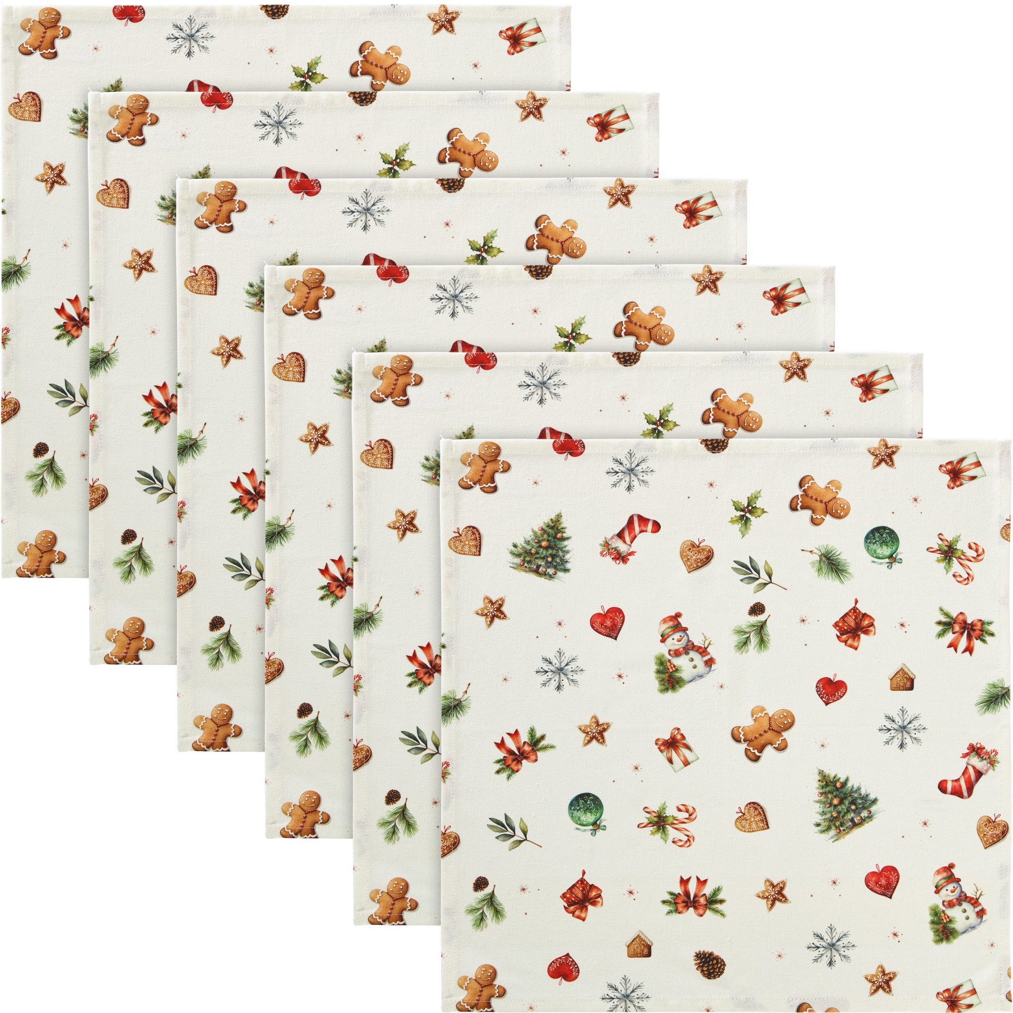 Erwin Müller Stoffserviette Serviette "Noel" 6er-Pack, Baumwolle Motiv