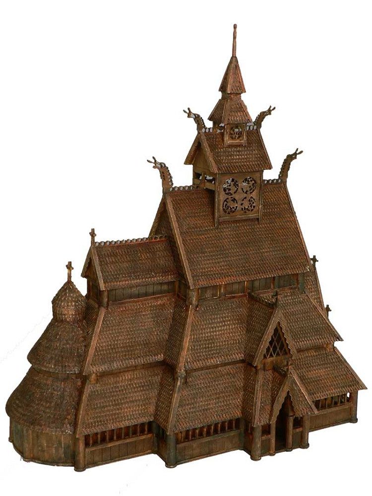 Modellbausatz Krick Dusek Norsk Folkemuseum Gol Stabkirche 1:87 Holz Baukasten