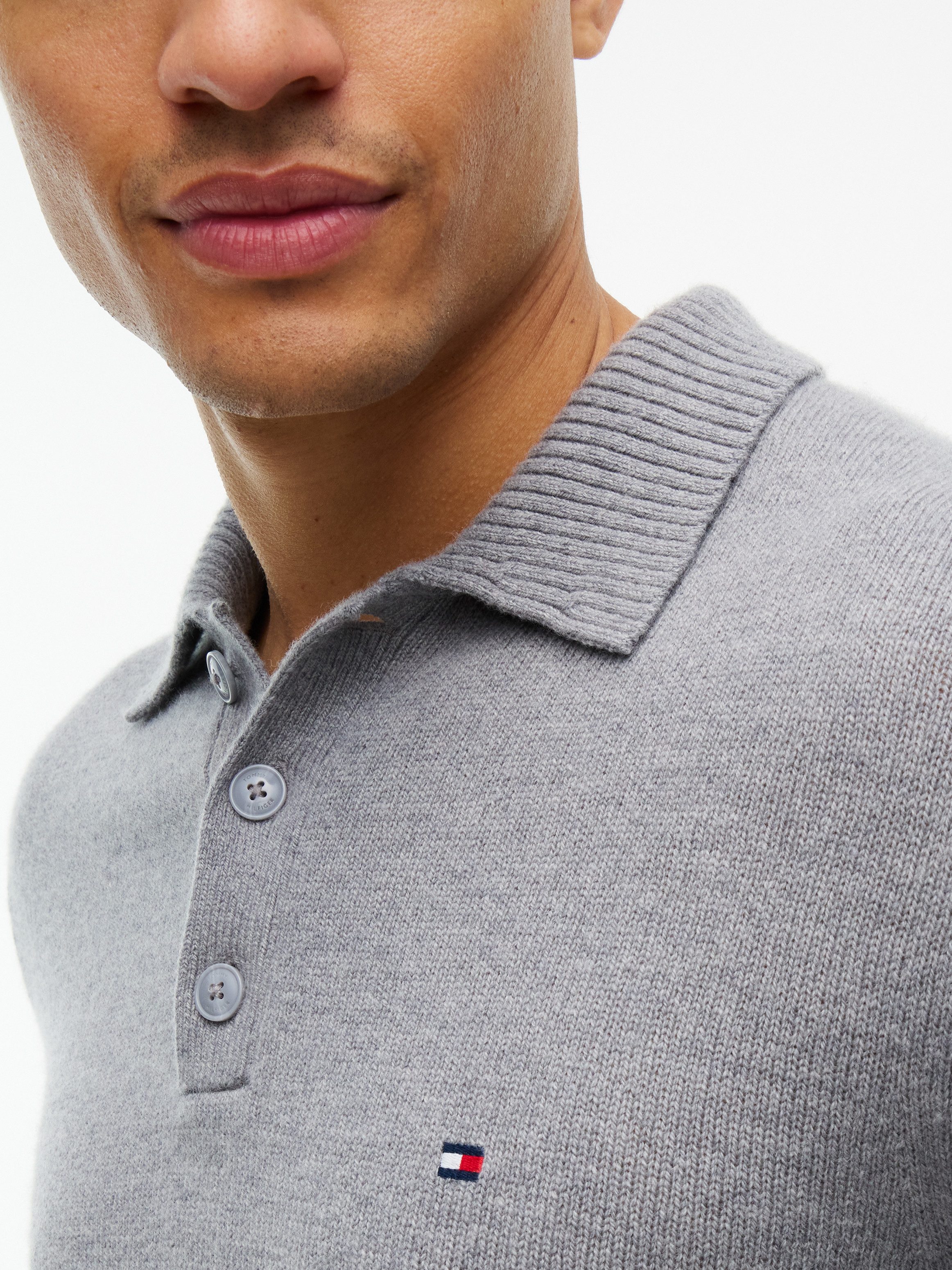 Tommy Hilfiger Polokragenpullover LAMBSWOOL LS POLO aus reiner Lammwolle – Bild 2 von 5