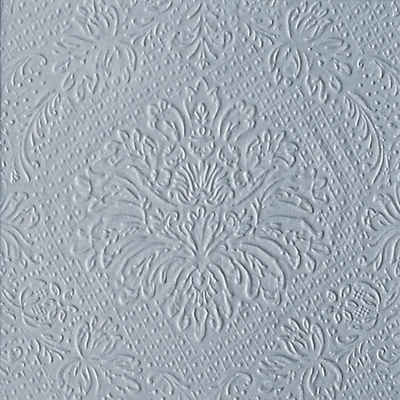 Linoows Papierserviette 20 Servietten, fein geprägtes florales Barock Muster in Silber 33x33, (Packung), Motiv geprägtes florales Barock Muster in Silbe