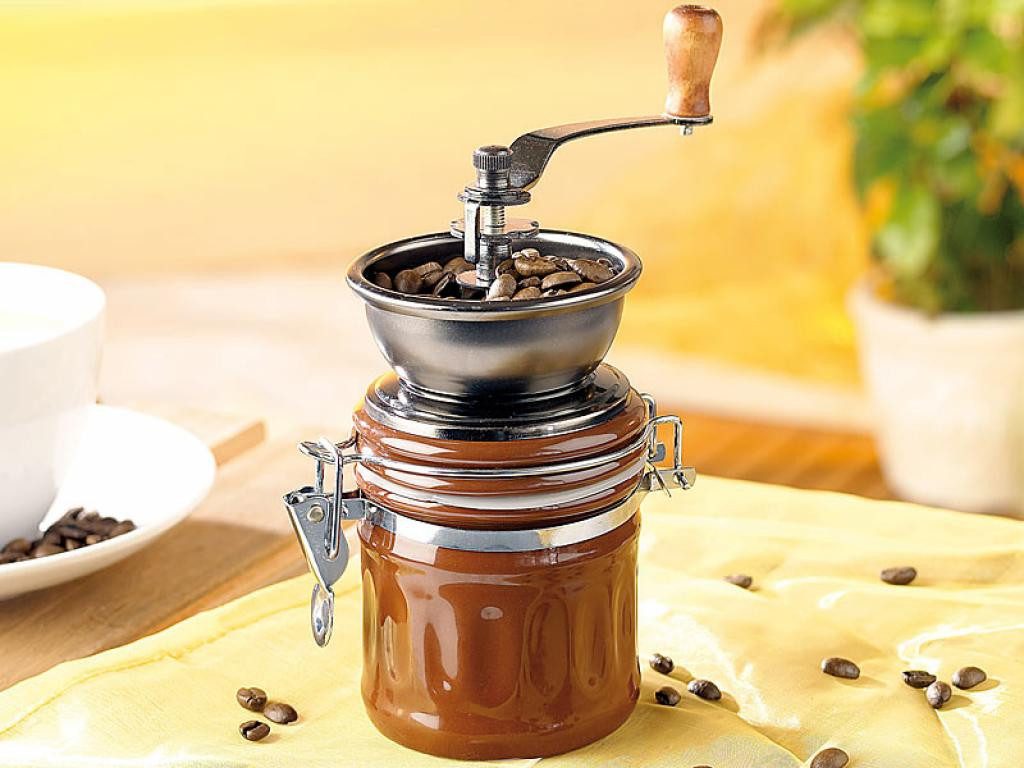 Rosenstein & Söhne Kaffeemühle Kaffeemühle Genua mit Aroma Behälter Kaffeemühlen Kaffee Mühle, Hochwertiges Keramikmahlwerk, Auffangbehälter