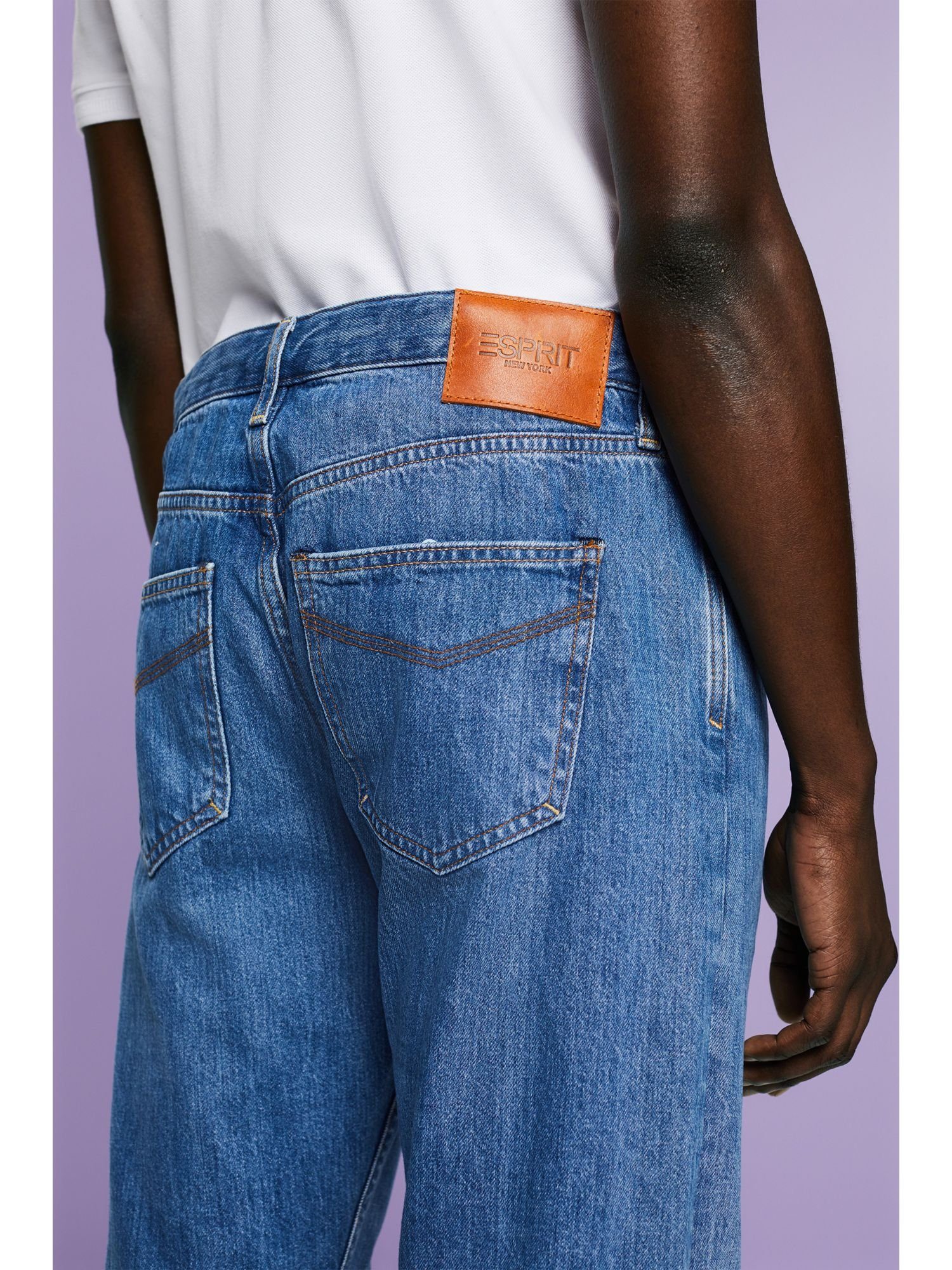 Esprit Straight-Jeans Jeans mit und Bein mittlerer geradem Bundhöhe