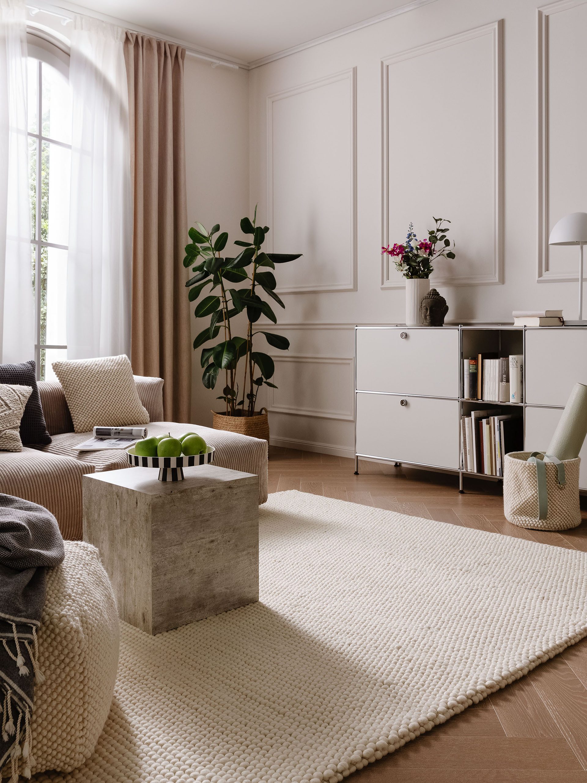 benuta Wollteppich Beads, rechteckig, Höhe: 11 mm, Wolle, handgewebt, Uni, günstig online kaufen