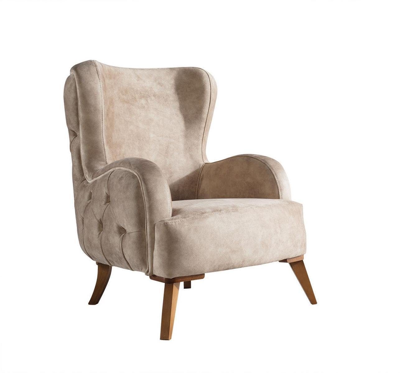 JVmoebel Chesterfield-Sessel, Textil Polster Sessel Couch Sofa Sitz Luxus Chesterfield Neu