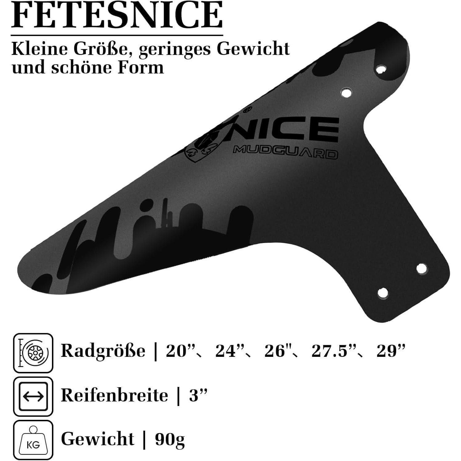 LuxusKollektion Schutzblech Schutzblech Mountainbike Gravelbike 20 29 Zoll Vorne Hinten Schwarz
